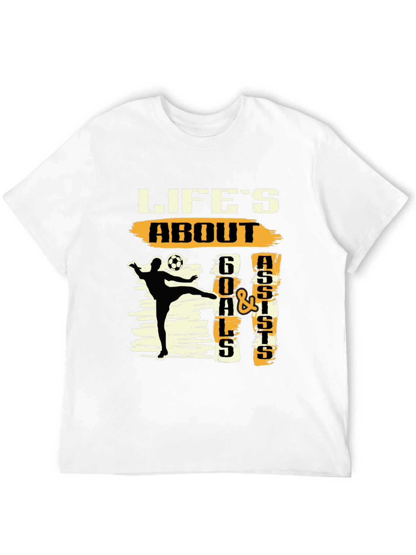 Lifes About Goals & Assists Black Graphic Tee