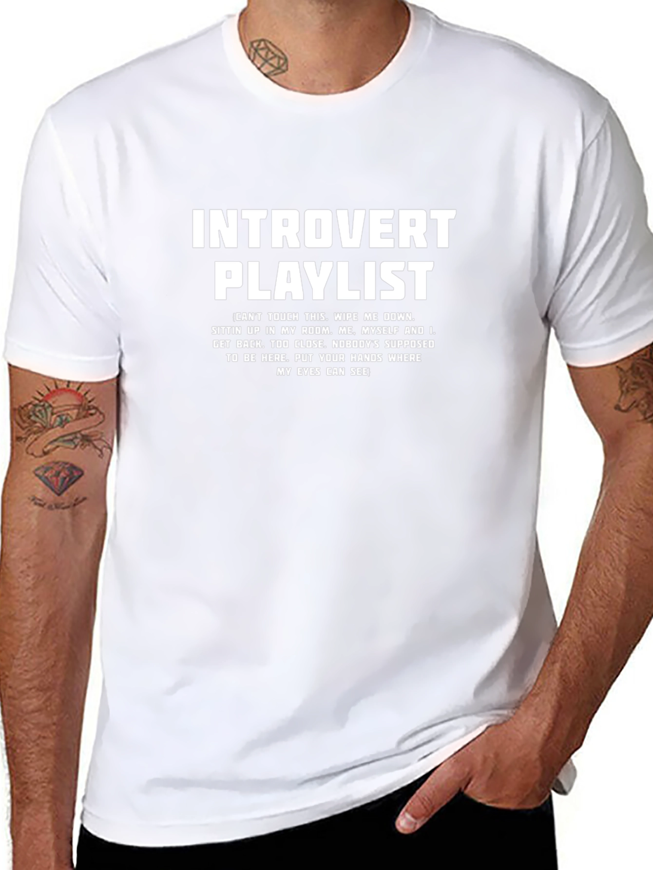Introvert Playlist Graphic Tee - Black