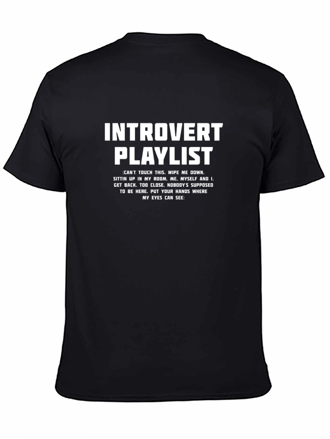 Introvert Playlist Graphic Tee - Black