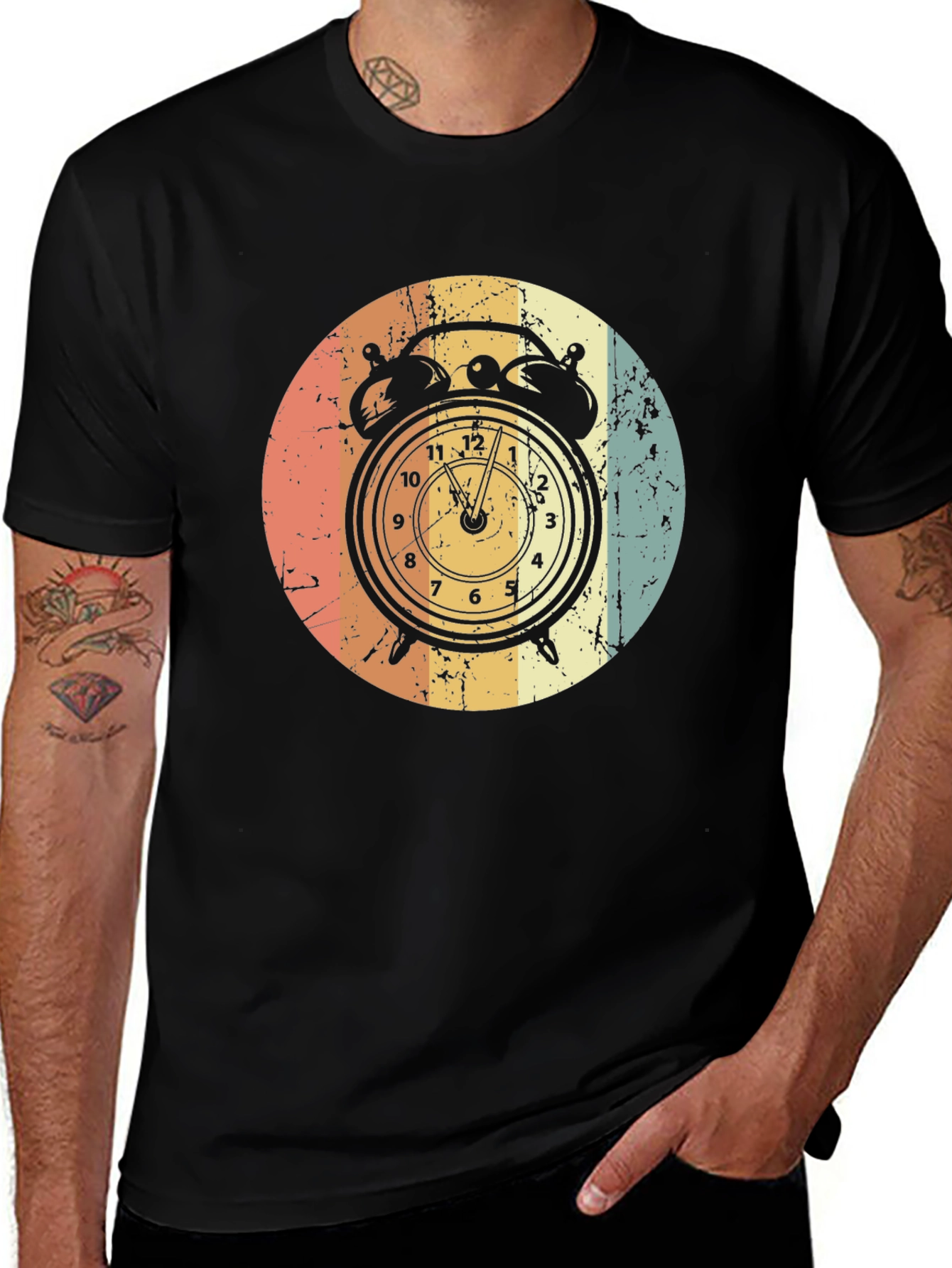 Retro Alarm Clock Graphic T-Shirt