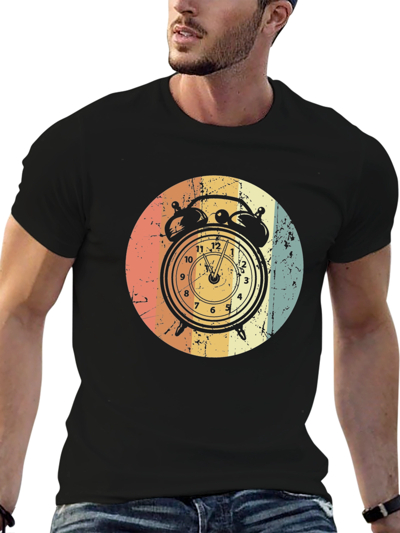 Retro Alarm Clock Graphic T-Shirt