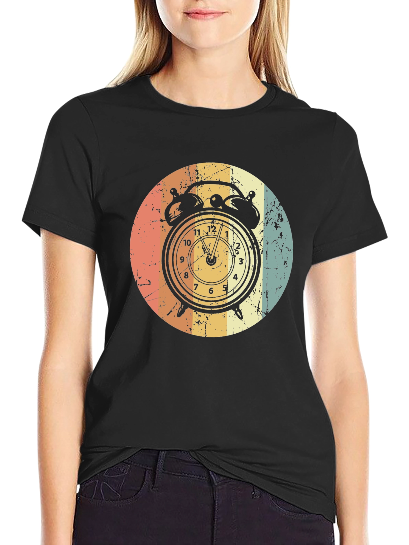 Retro Alarm Clock Graphic T-Shirt