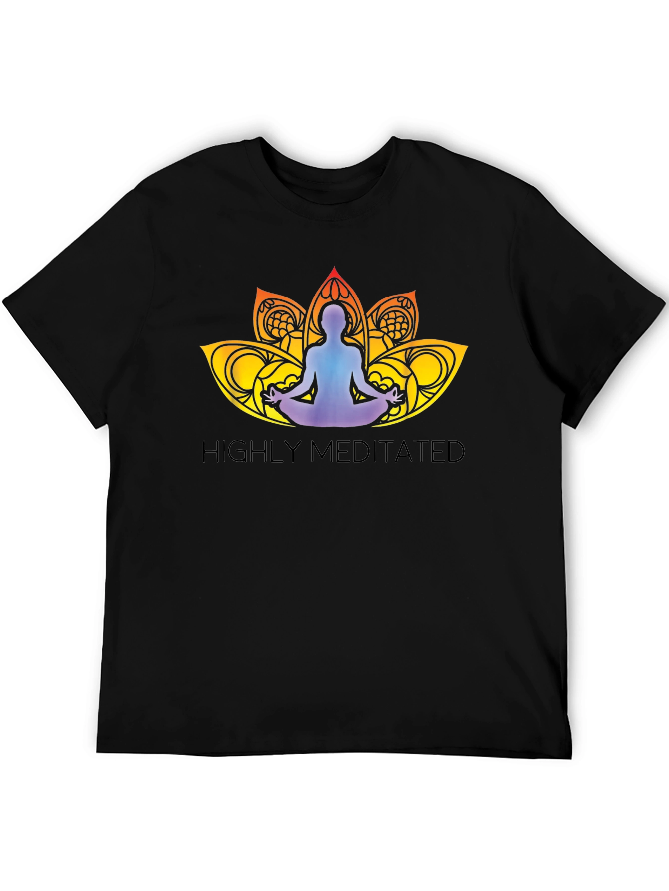 Highly Meditated Graphic Tee - Black Yoga Lotus T-Shirt