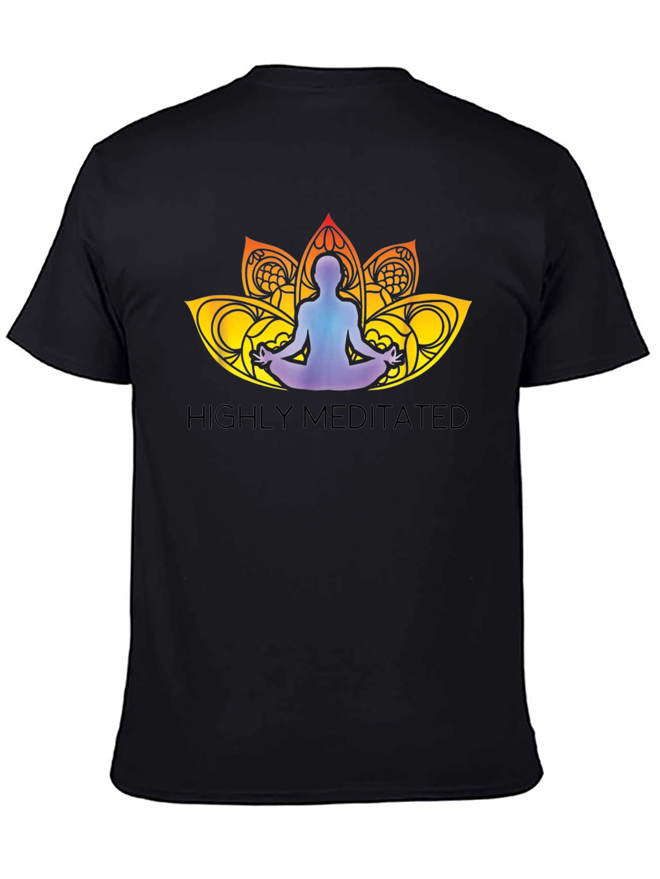 Highly Meditated Graphic Tee - Black Yoga Lotus T-Shirt