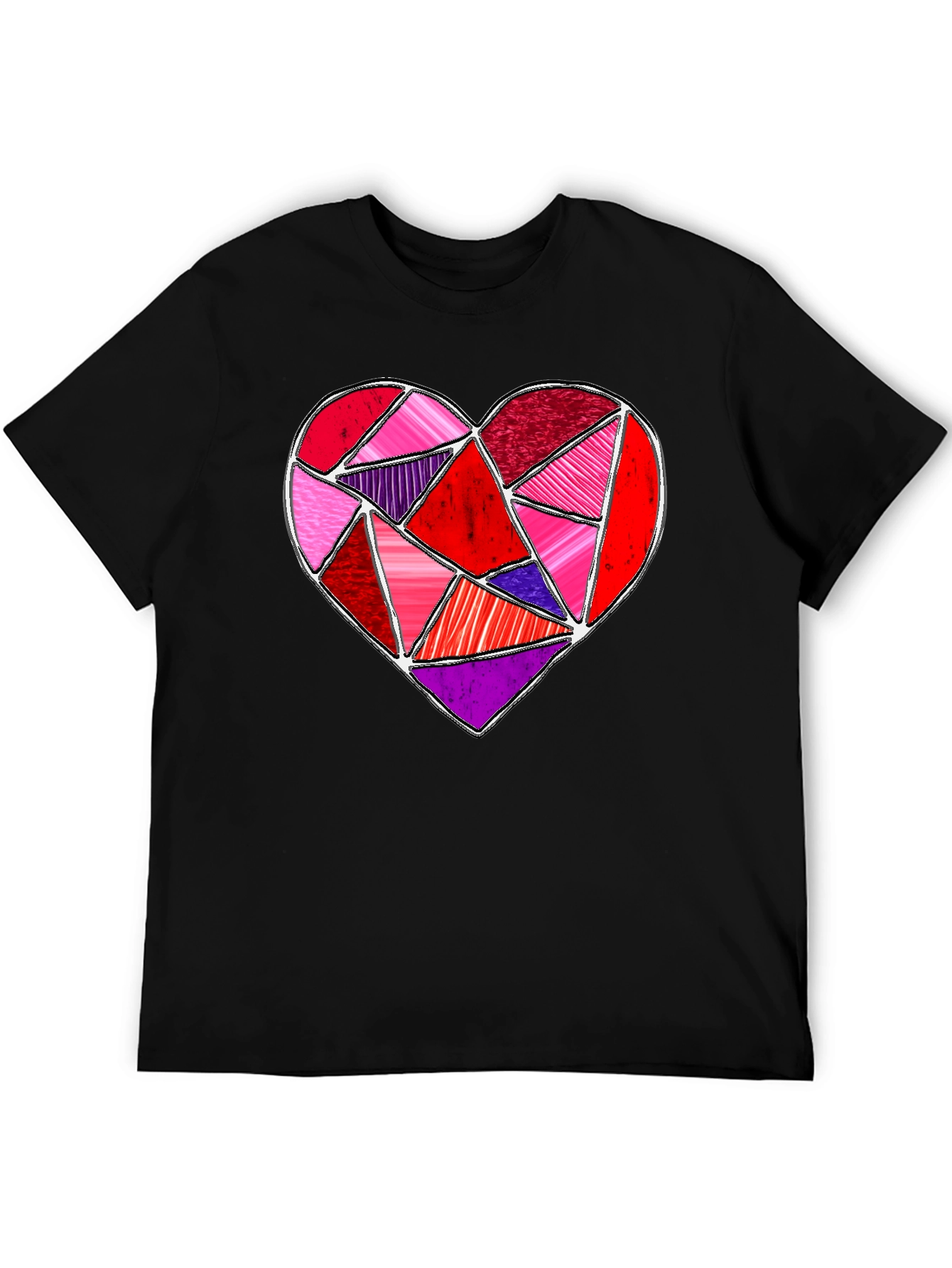 Geometric Heart Graphic Tee - Valentines Day Shirt