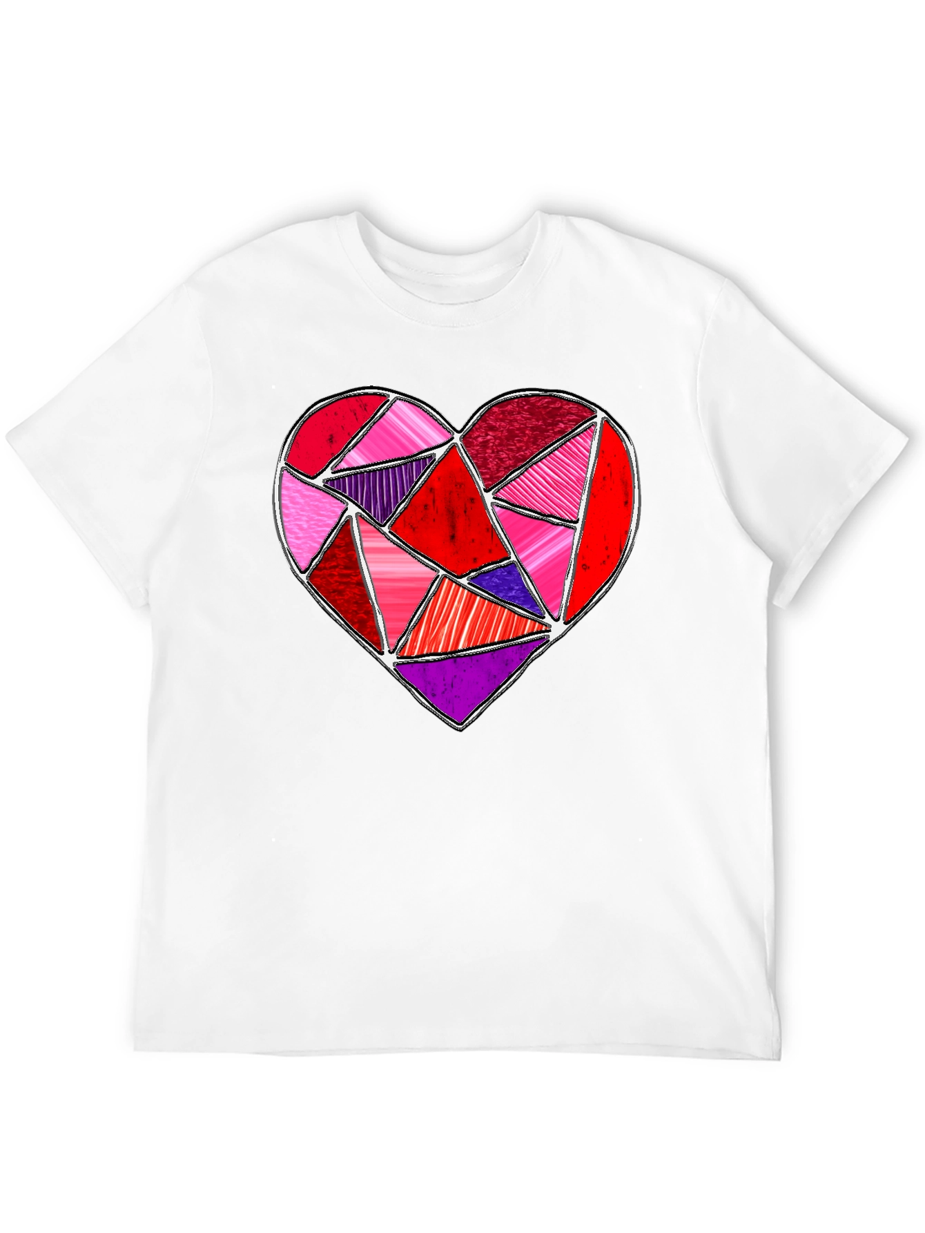 Geometric Heart Graphic Tee - Valentines Day Shirt