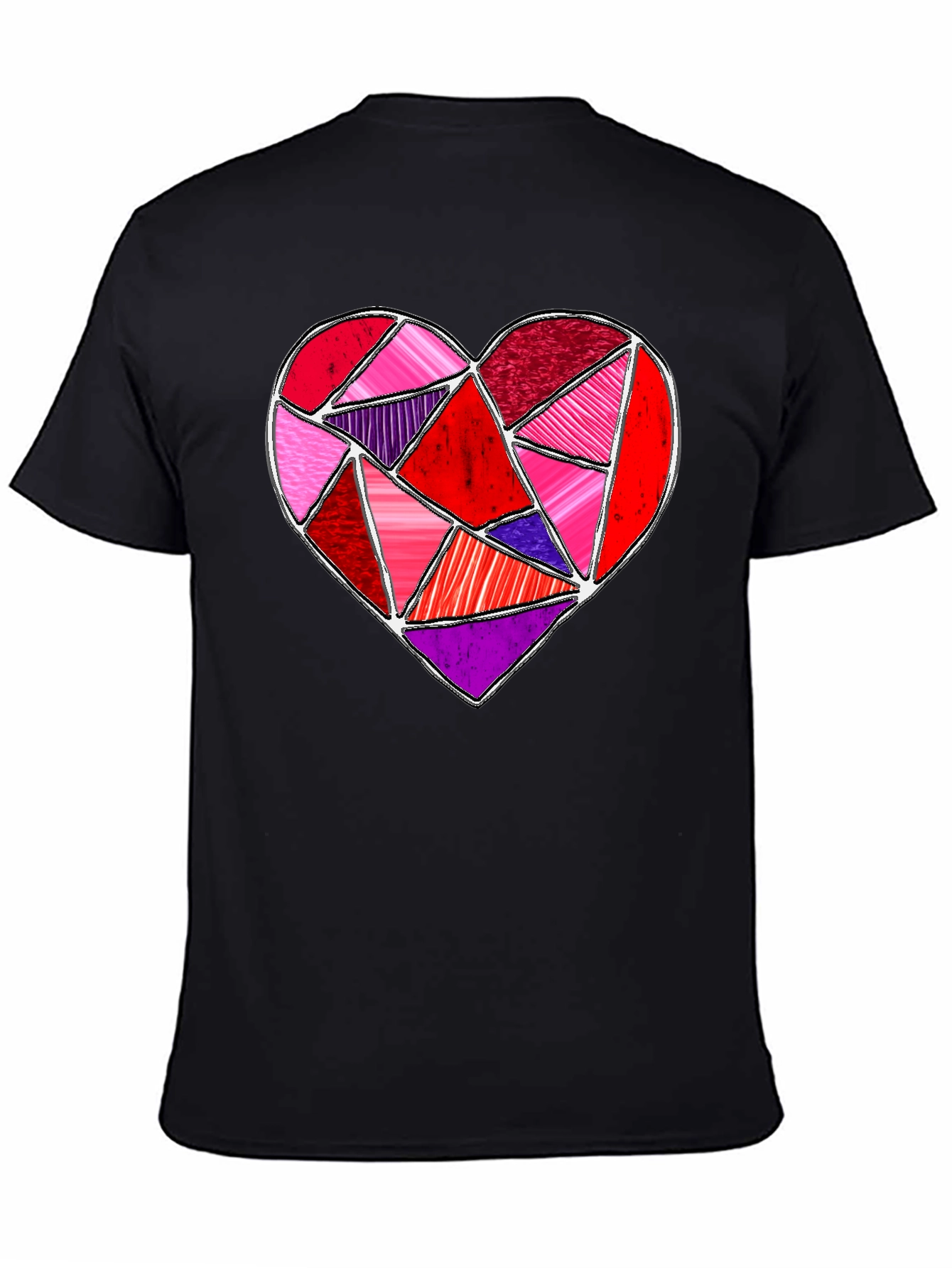 Geometric Heart Graphic Tee - Valentines Day Shirt