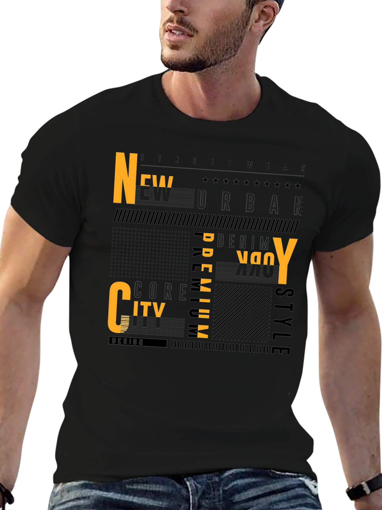 Urban Style Black Graphic Tee