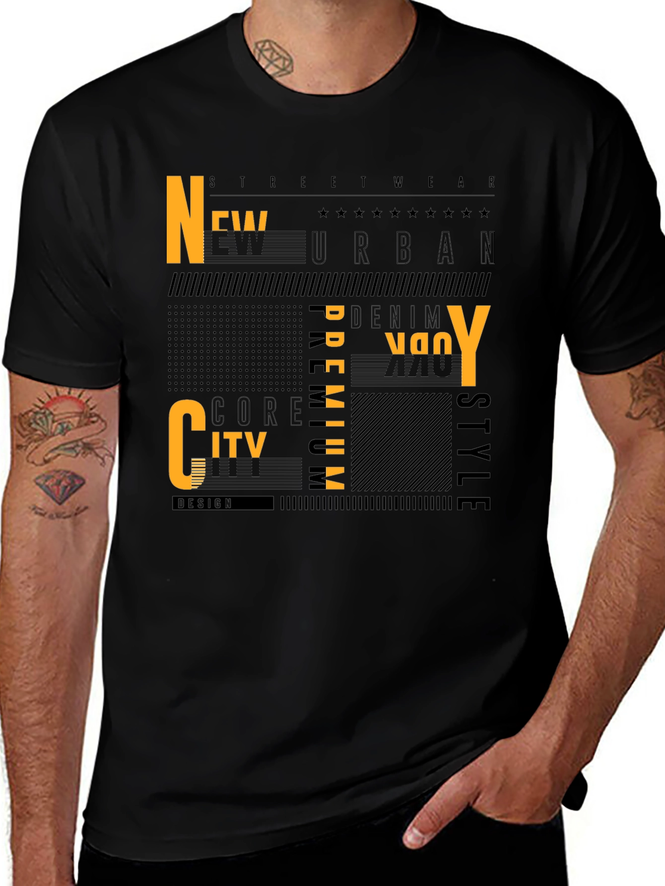 Urban Style Black Graphic Tee