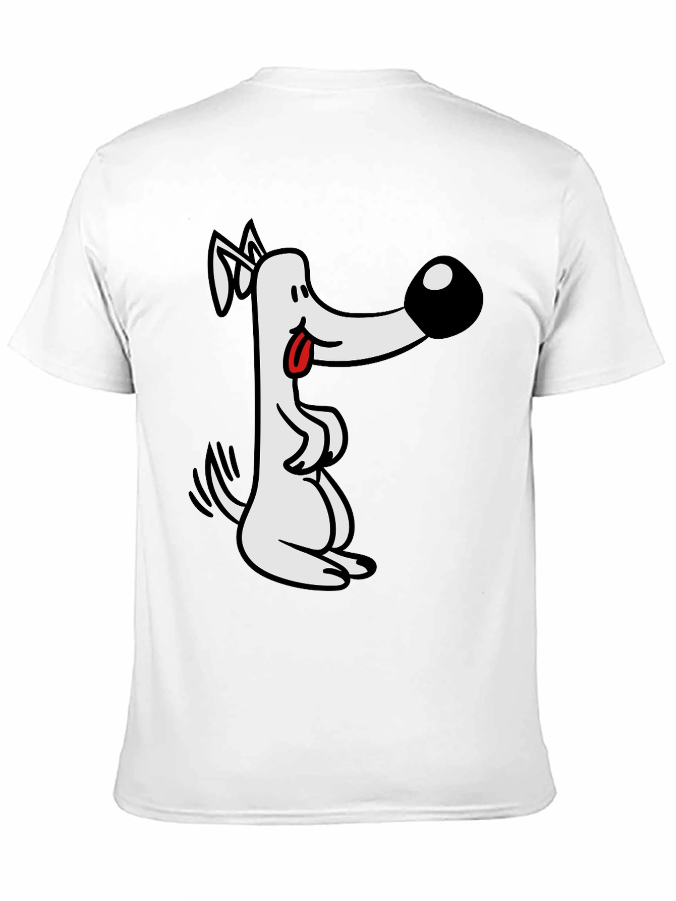 Cartoon Dog Graphic Tee - Black