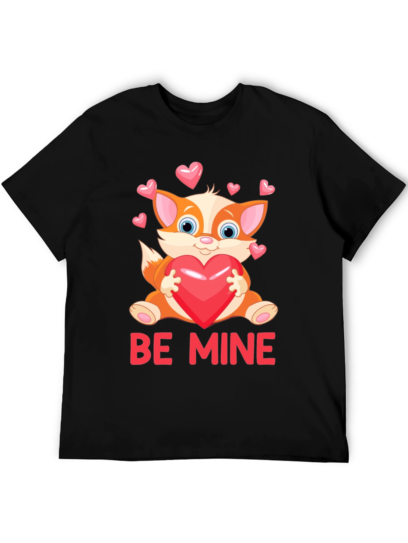 Be Mine Valentines Day Fox Graphic Tee
