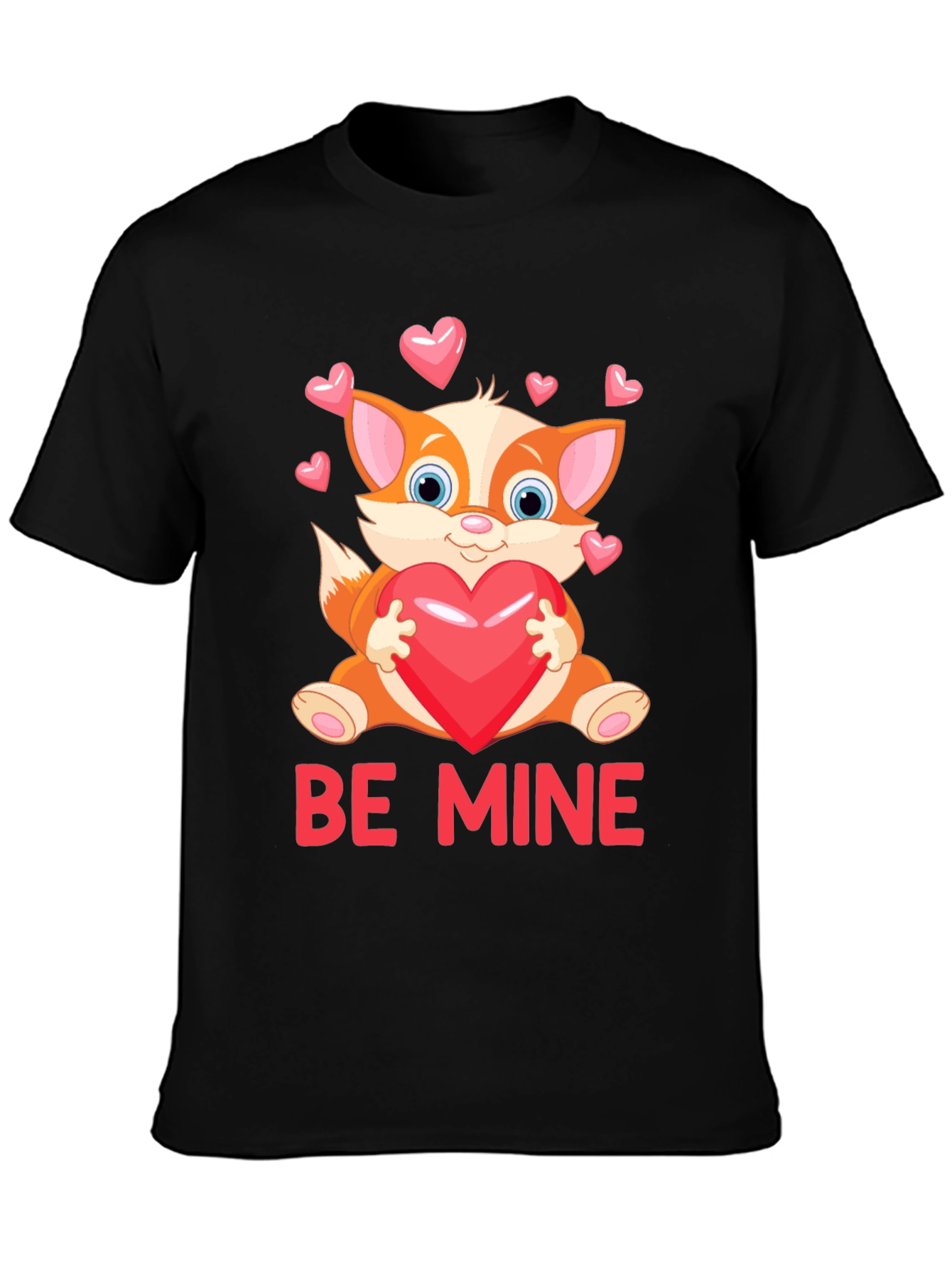 Be Mine Valentines Day Fox Graphic Tee