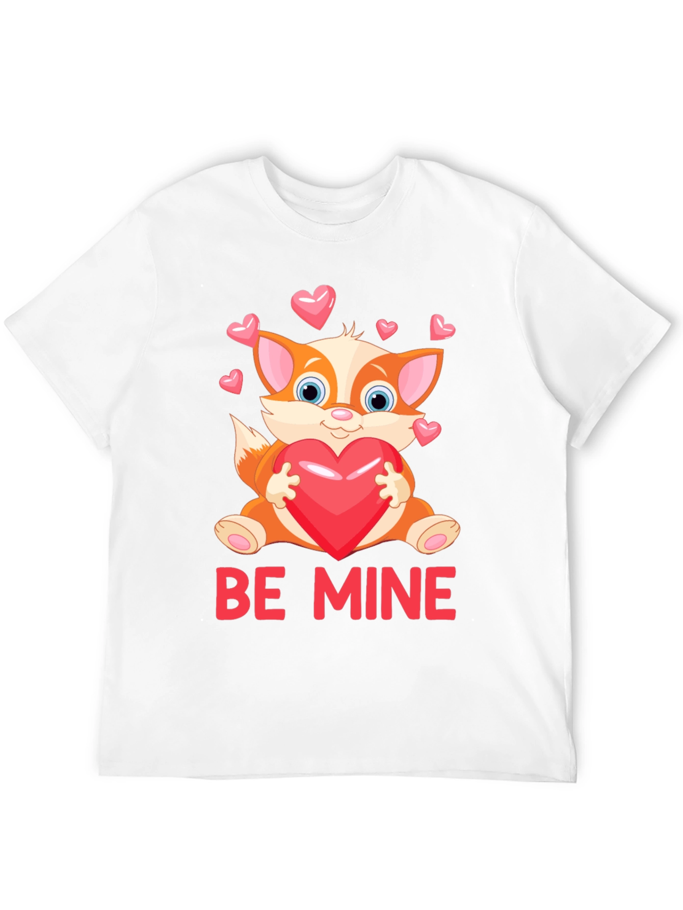 Be Mine Valentines Day Fox Graphic Tee