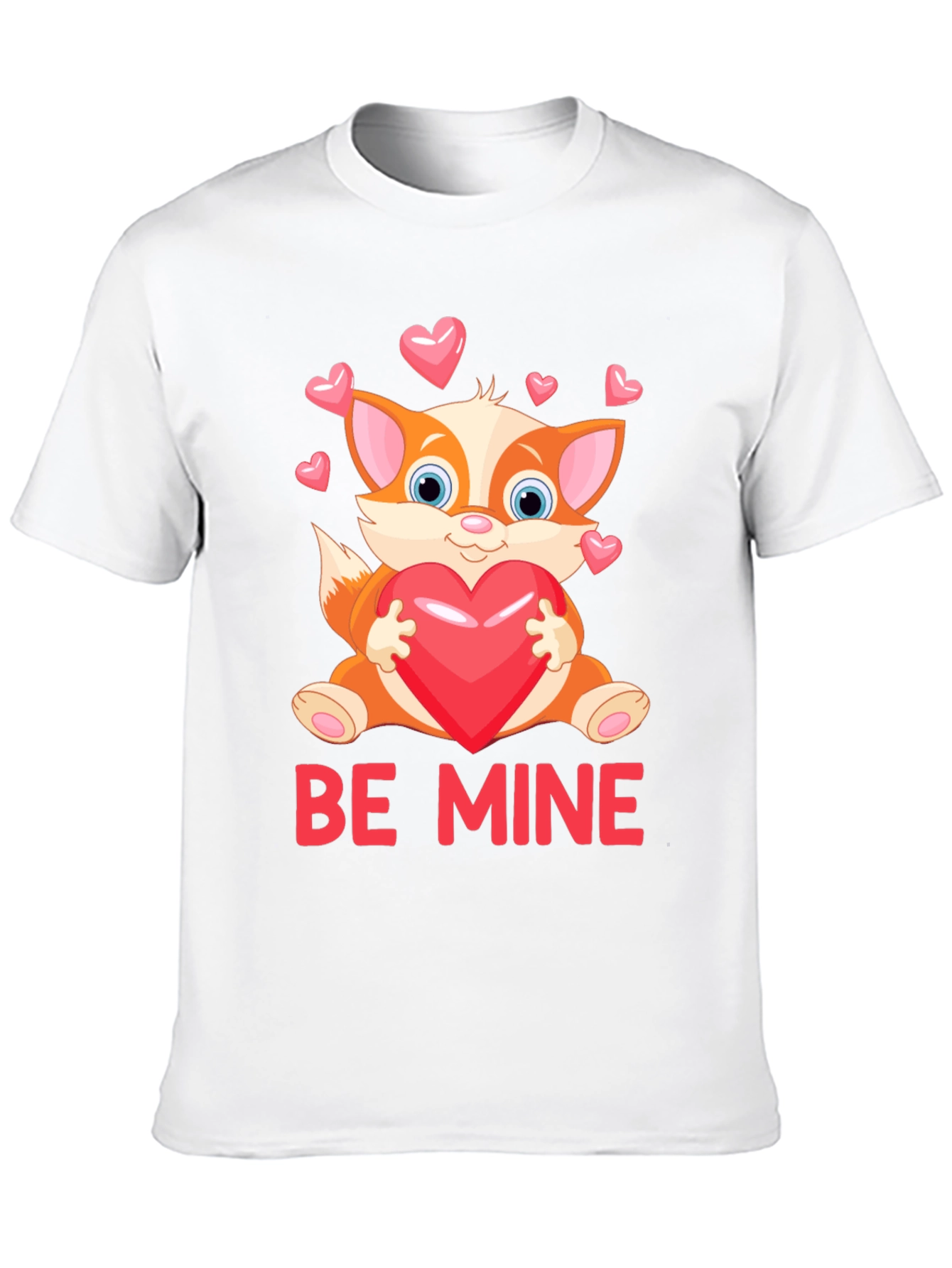 Be Mine Valentines Day Fox Graphic Tee