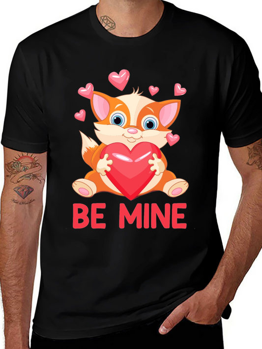 Be Mine Valentines Day Fox Graphic Tee