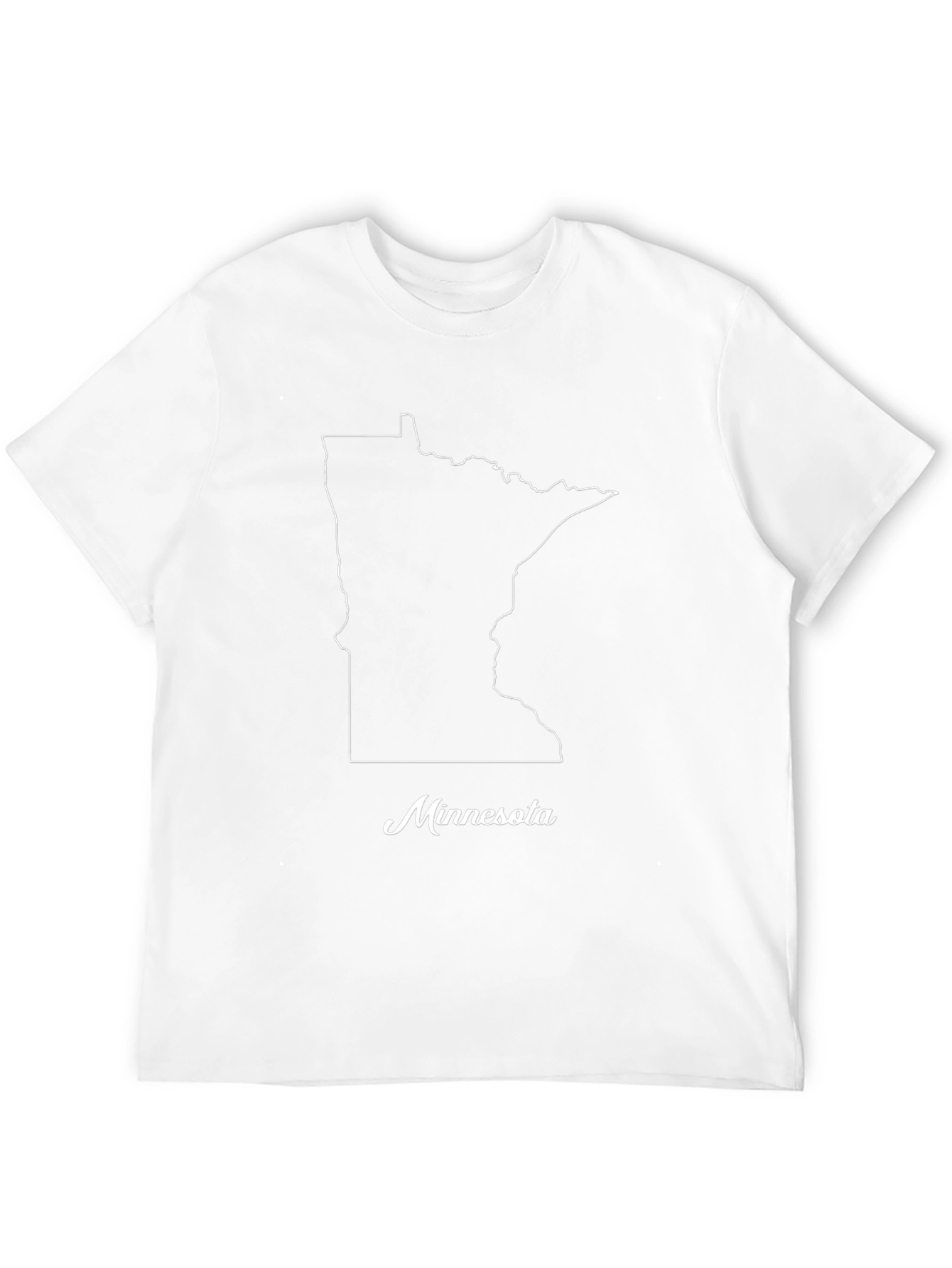 Minnesota State Outline T-Shirt - Black
