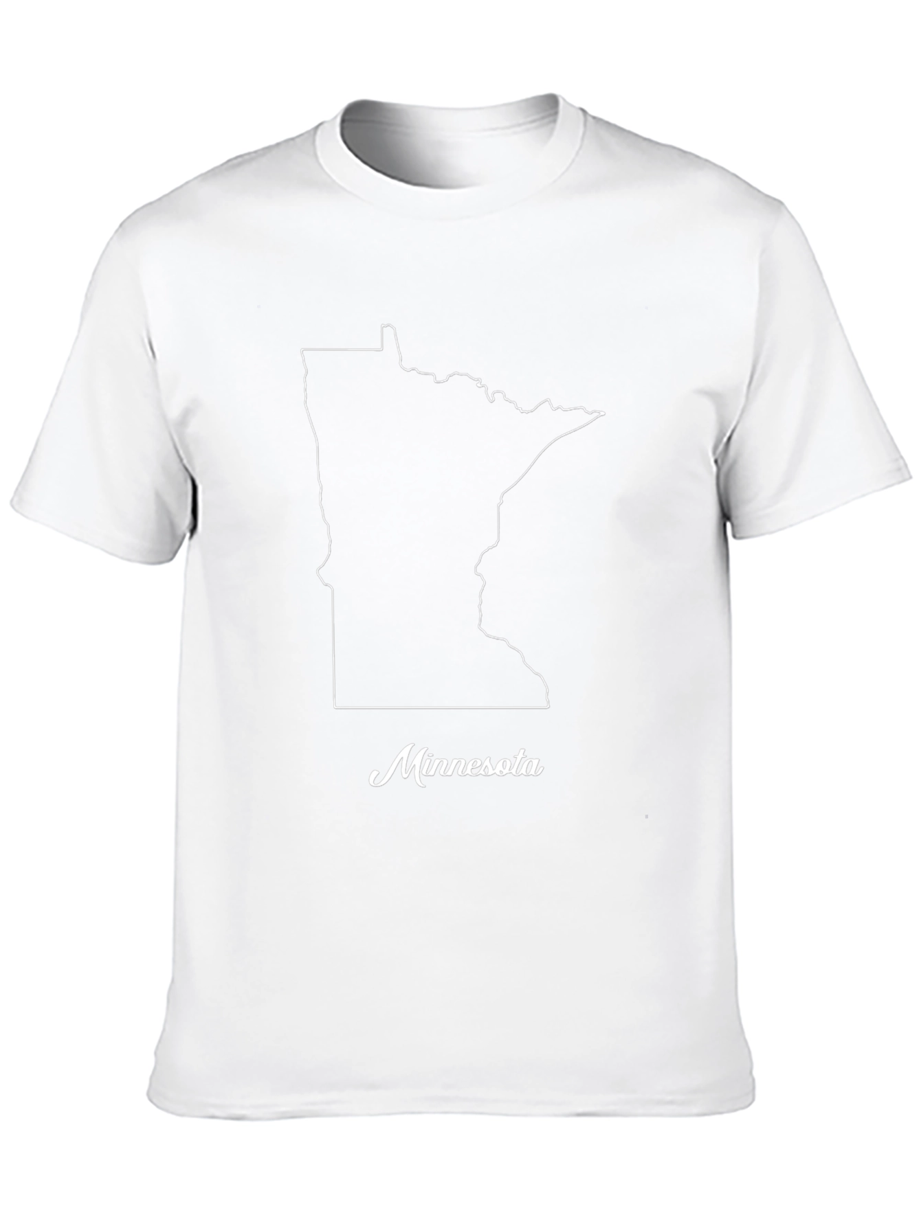 Minnesota State Outline T-Shirt - Black