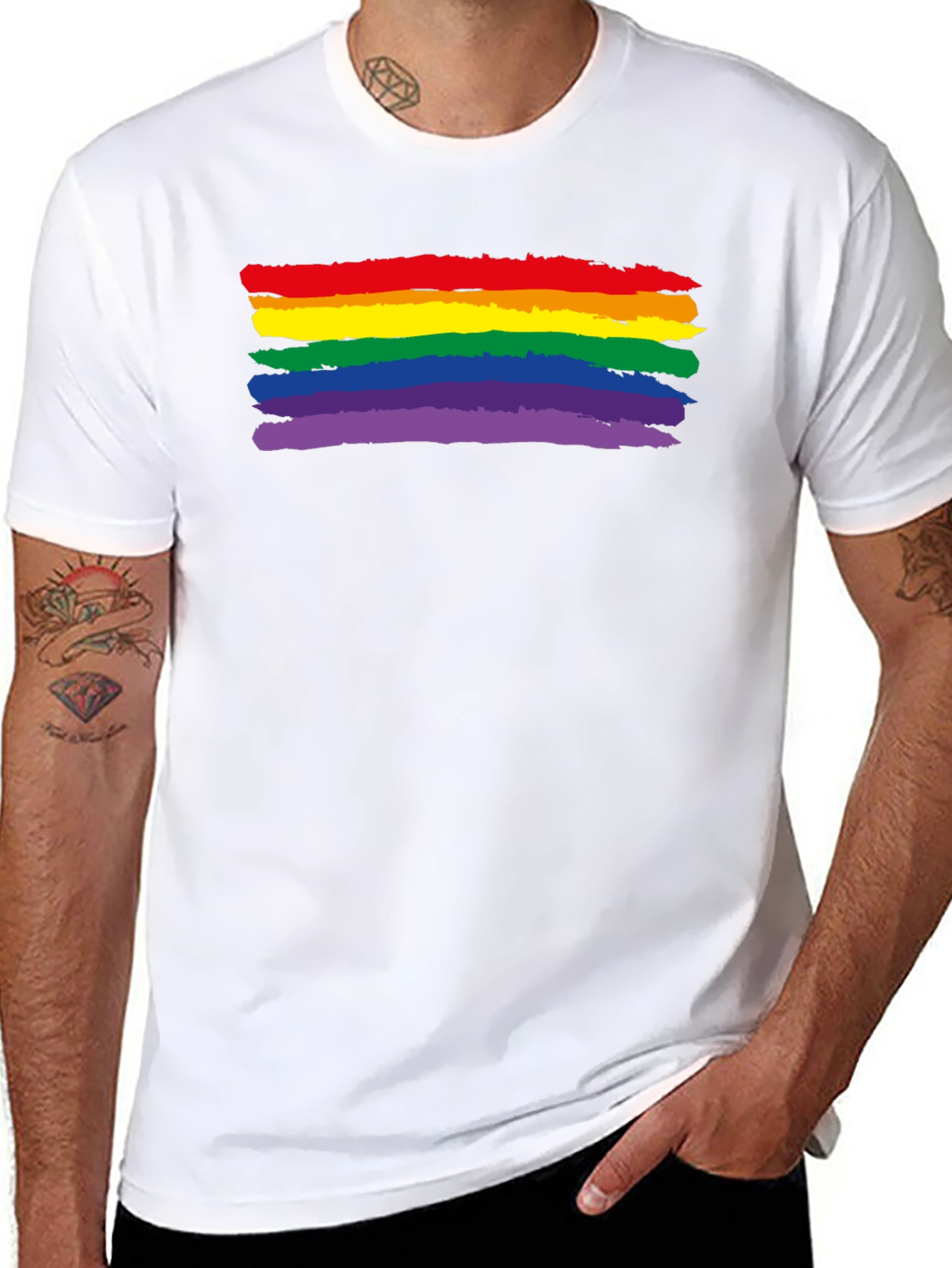 Pride Rainbow T-Shirt - Black Graphic Tee