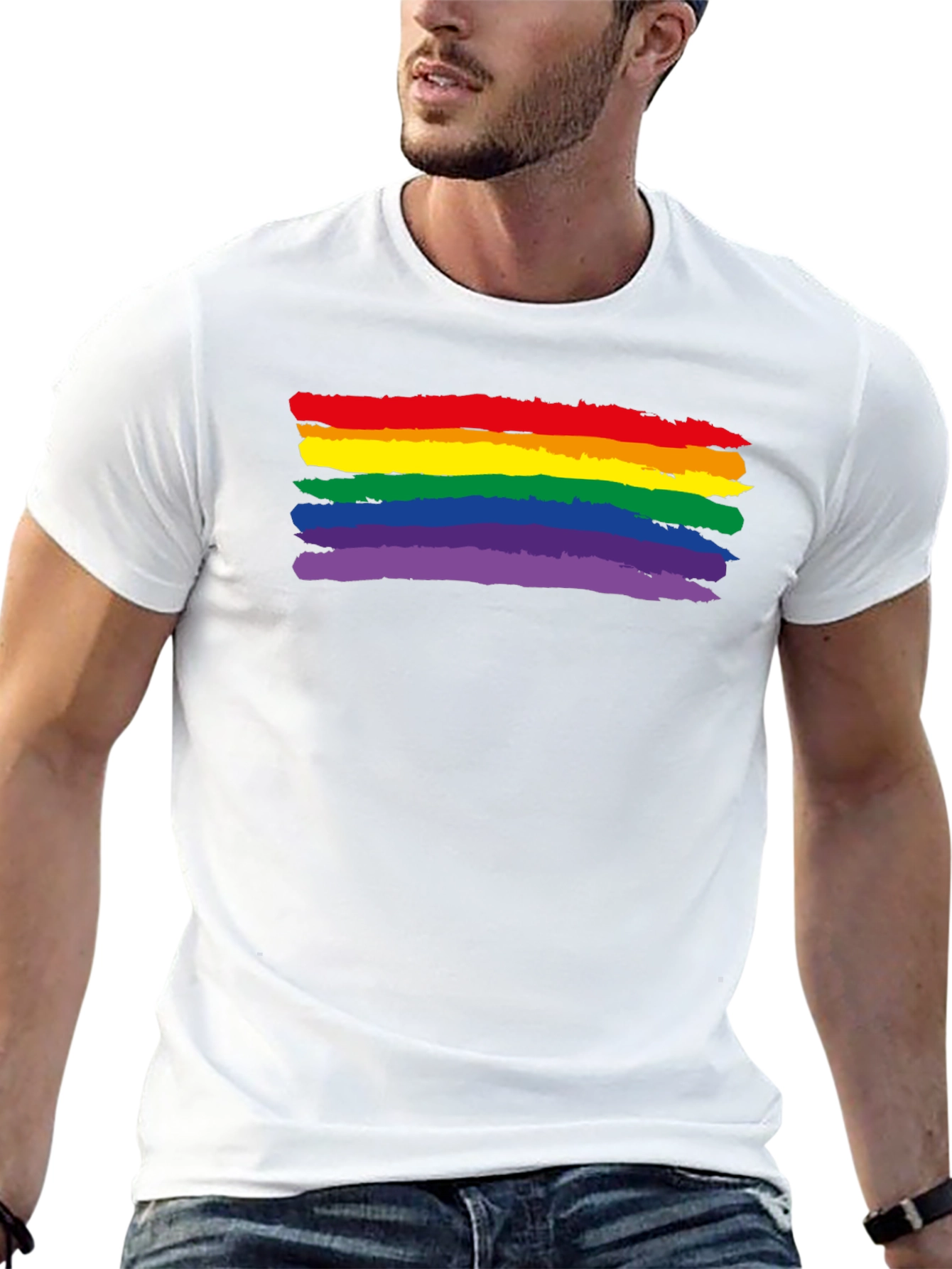Pride Rainbow T-Shirt - Black Graphic Tee