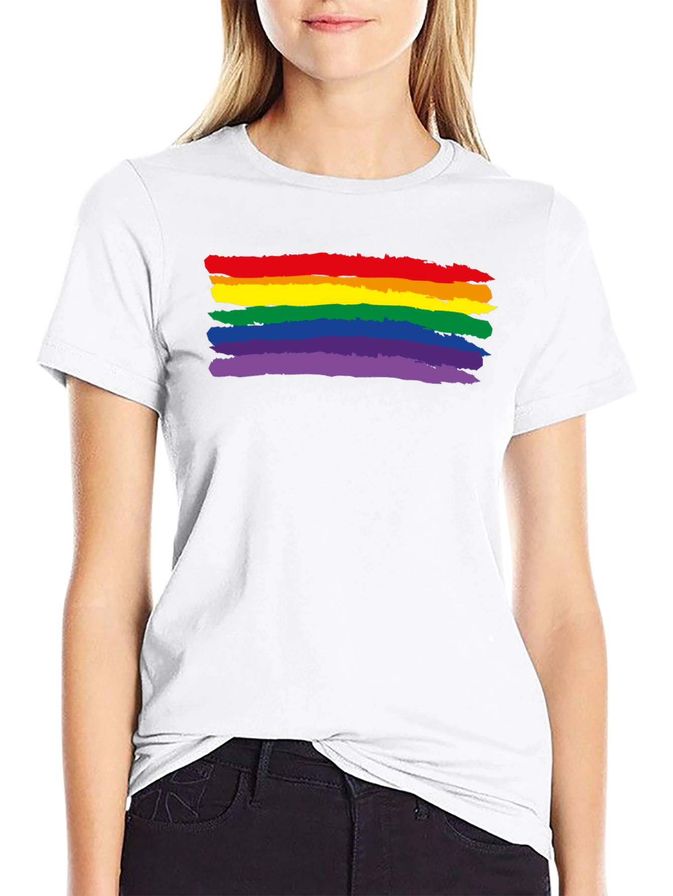 Pride Rainbow T-Shirt - Black Graphic Tee