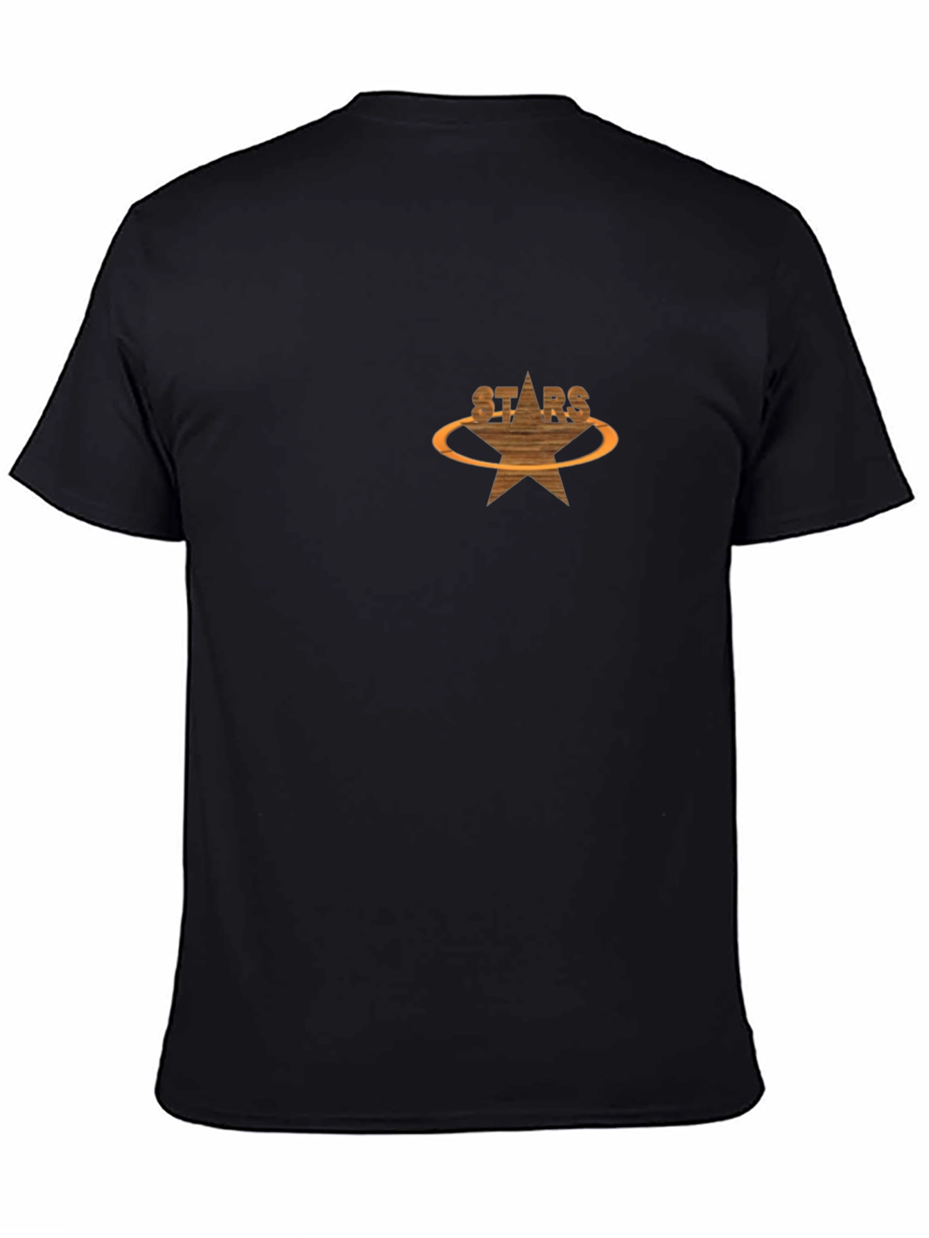 Black T-Shirt with Stars Graphic