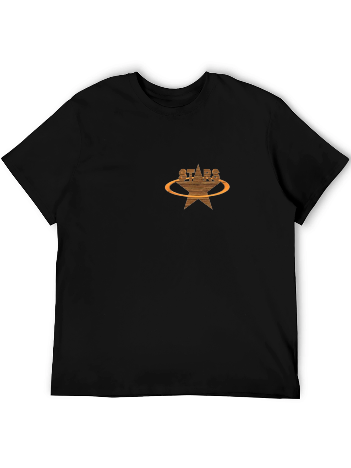 Black T-Shirt with Stars Graphic