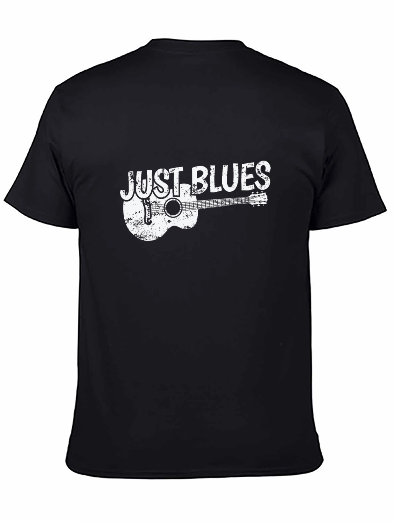 Just Blues Guitar Graphic Tee - Black Cotton T-Shirt