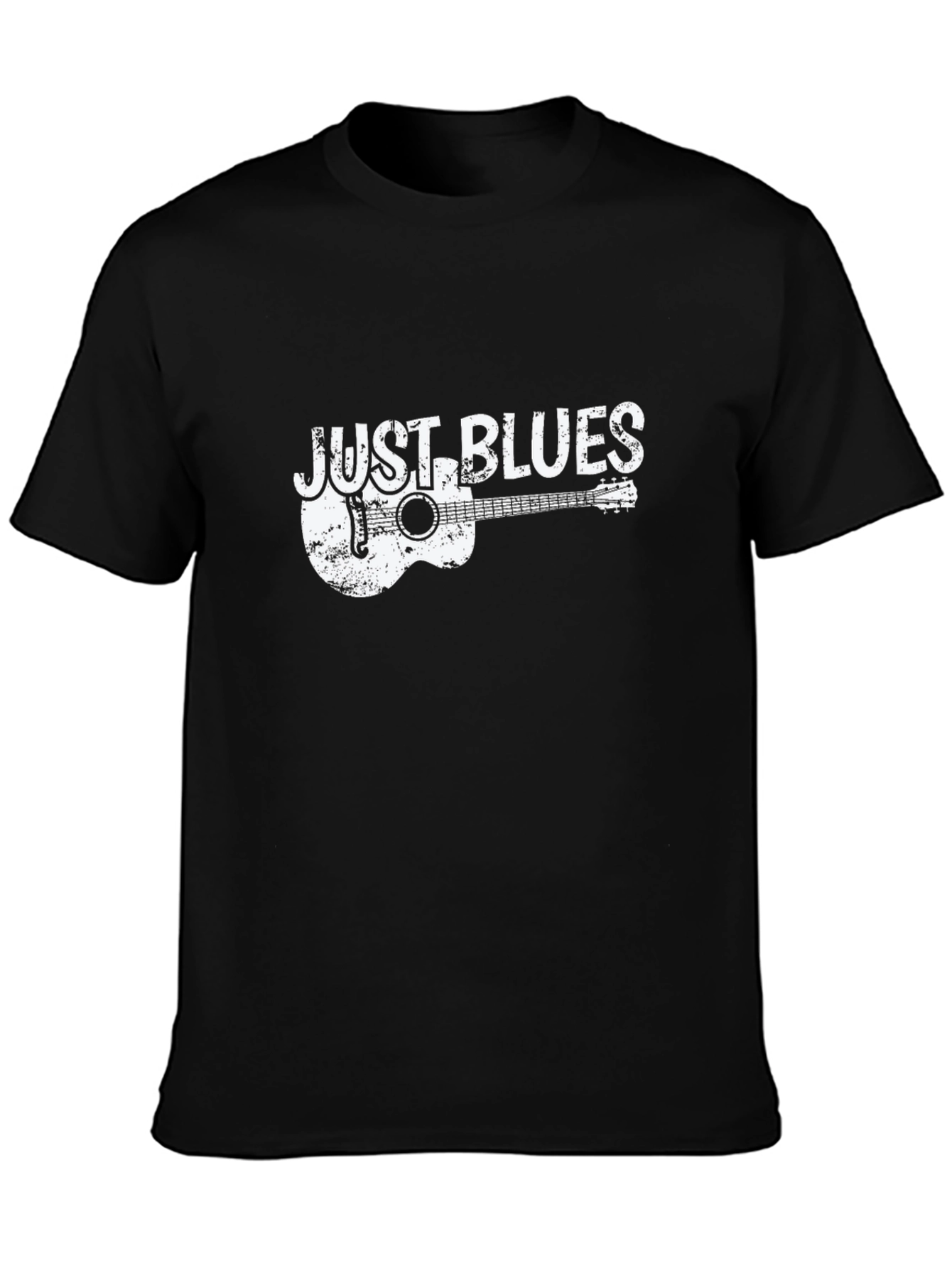 Just Blues Guitar Graphic Tee - Black Cotton T-Shirt