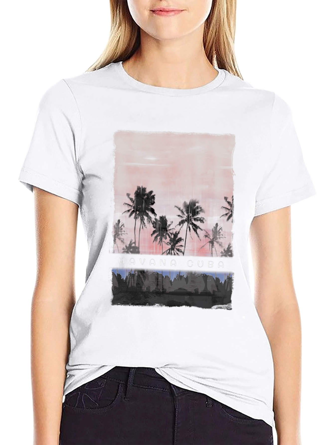 Havana Cuba Palms T-Shirt - Sunset Silhouette Tee