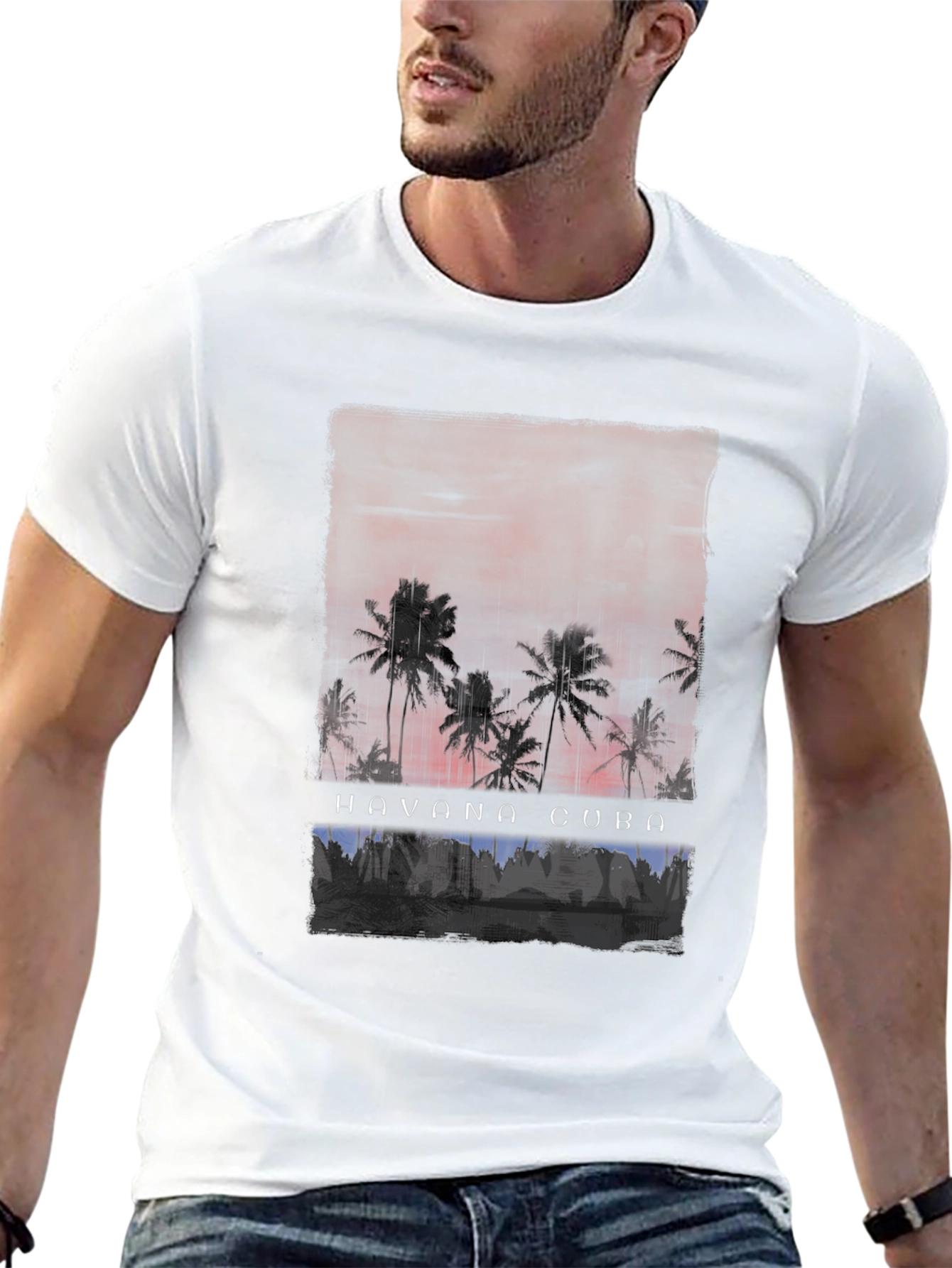 Havana Cuba Palms T-Shirt - Sunset Silhouette Tee