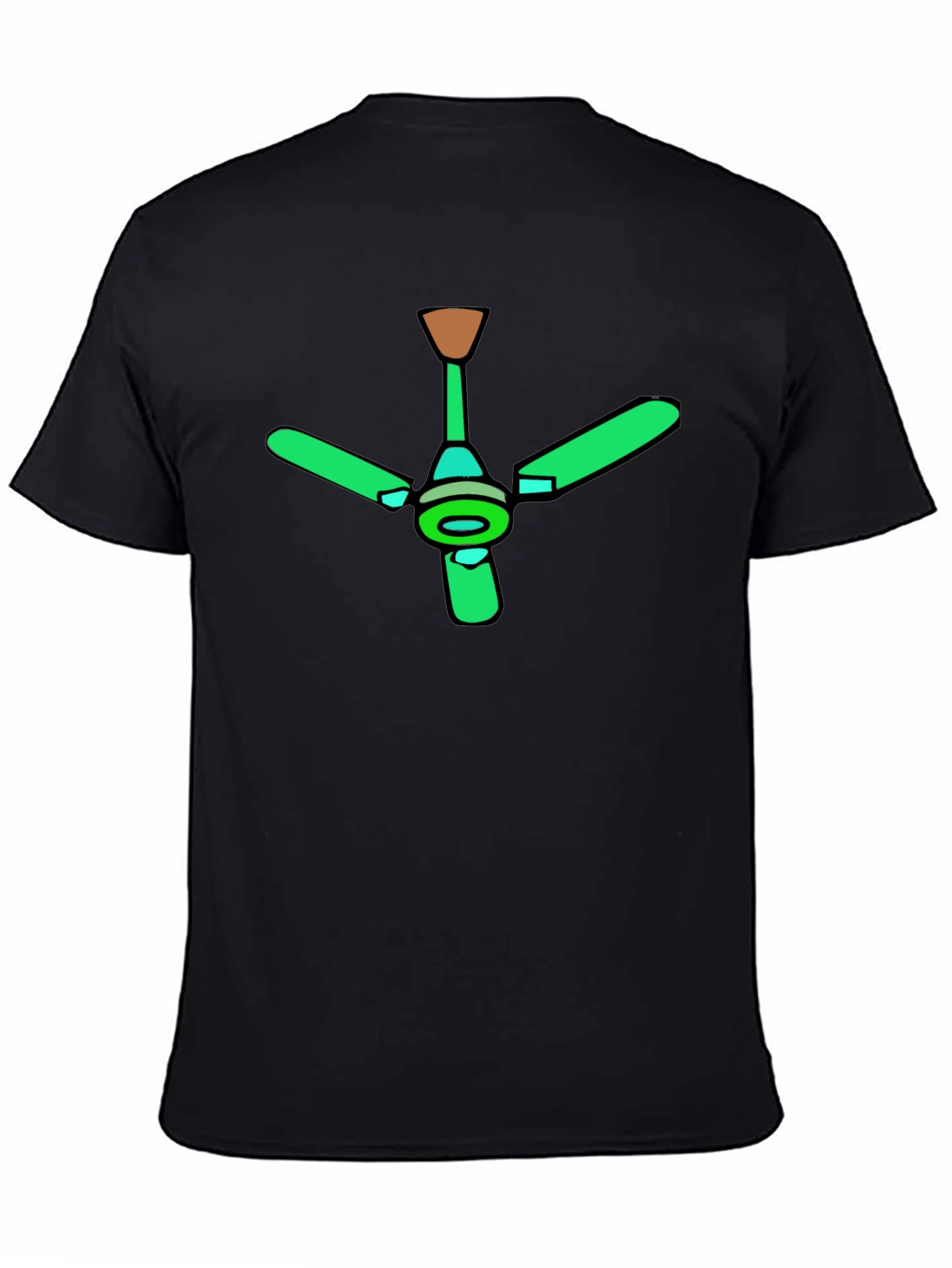 Green Ceiling Fan Graphic Black T-Shirt
