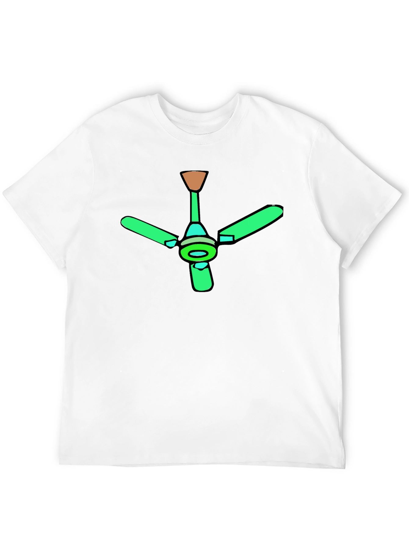 Green Ceiling Fan Graphic Black T-Shirt