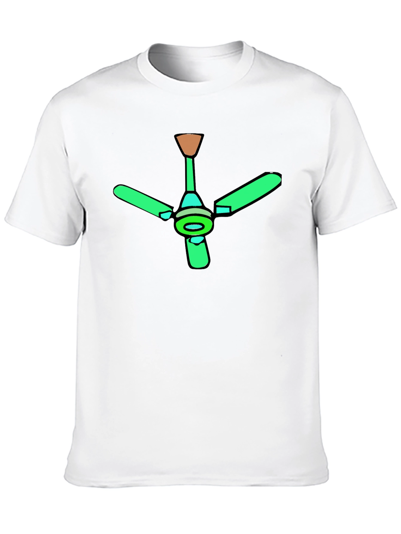 Green Ceiling Fan Graphic Black T-Shirt