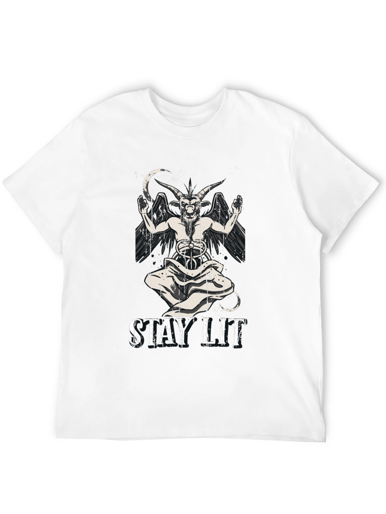 Stay Lit Baphomet T-Shirt - Black Graphic Tee