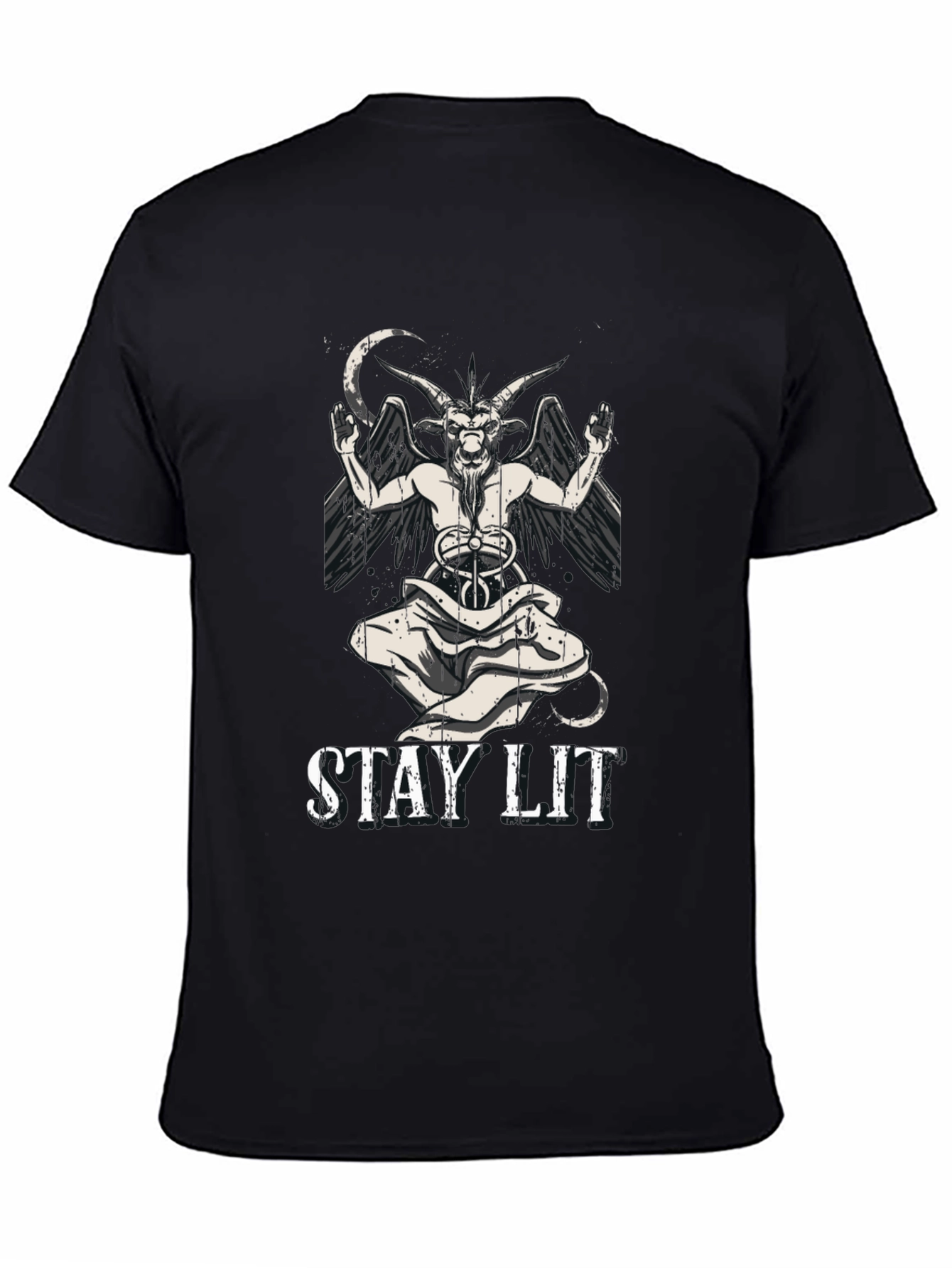 Stay Lit Baphomet T-Shirt - Black Graphic Tee