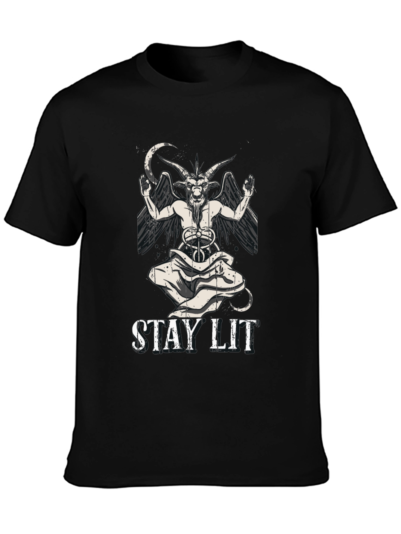 Stay Lit Baphomet T-Shirt - Black Graphic Tee
