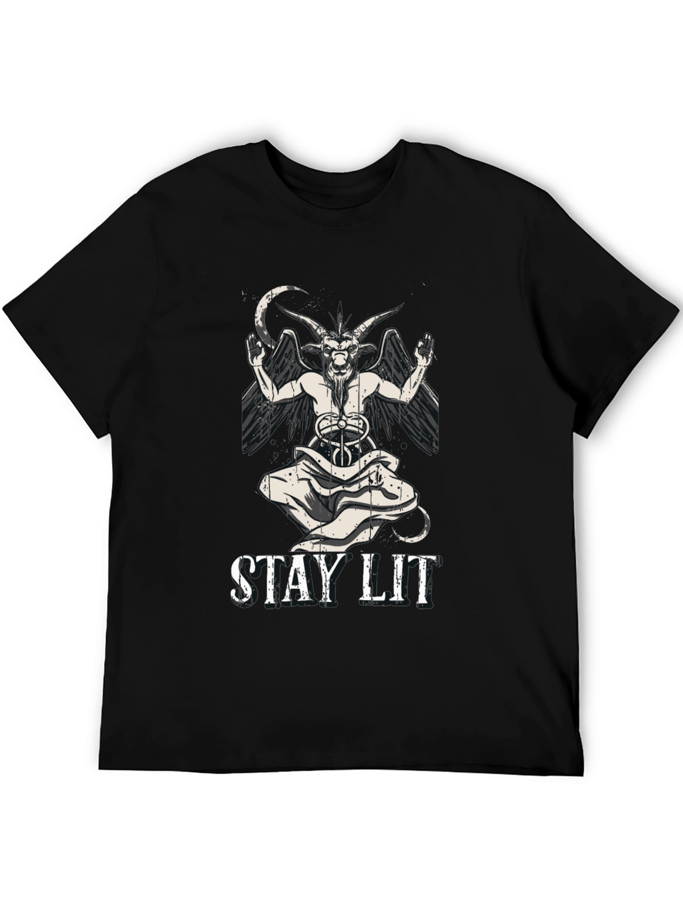 Stay Lit Baphomet T-Shirt - Black Graphic Tee