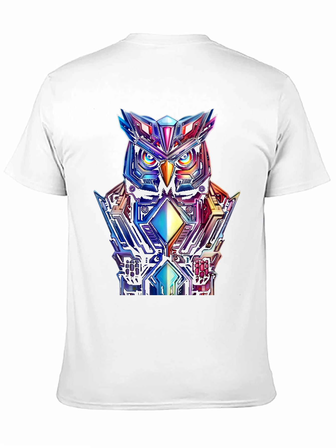 Cyberpunk Owl Graphic Tee - Mens Black T-Shirt