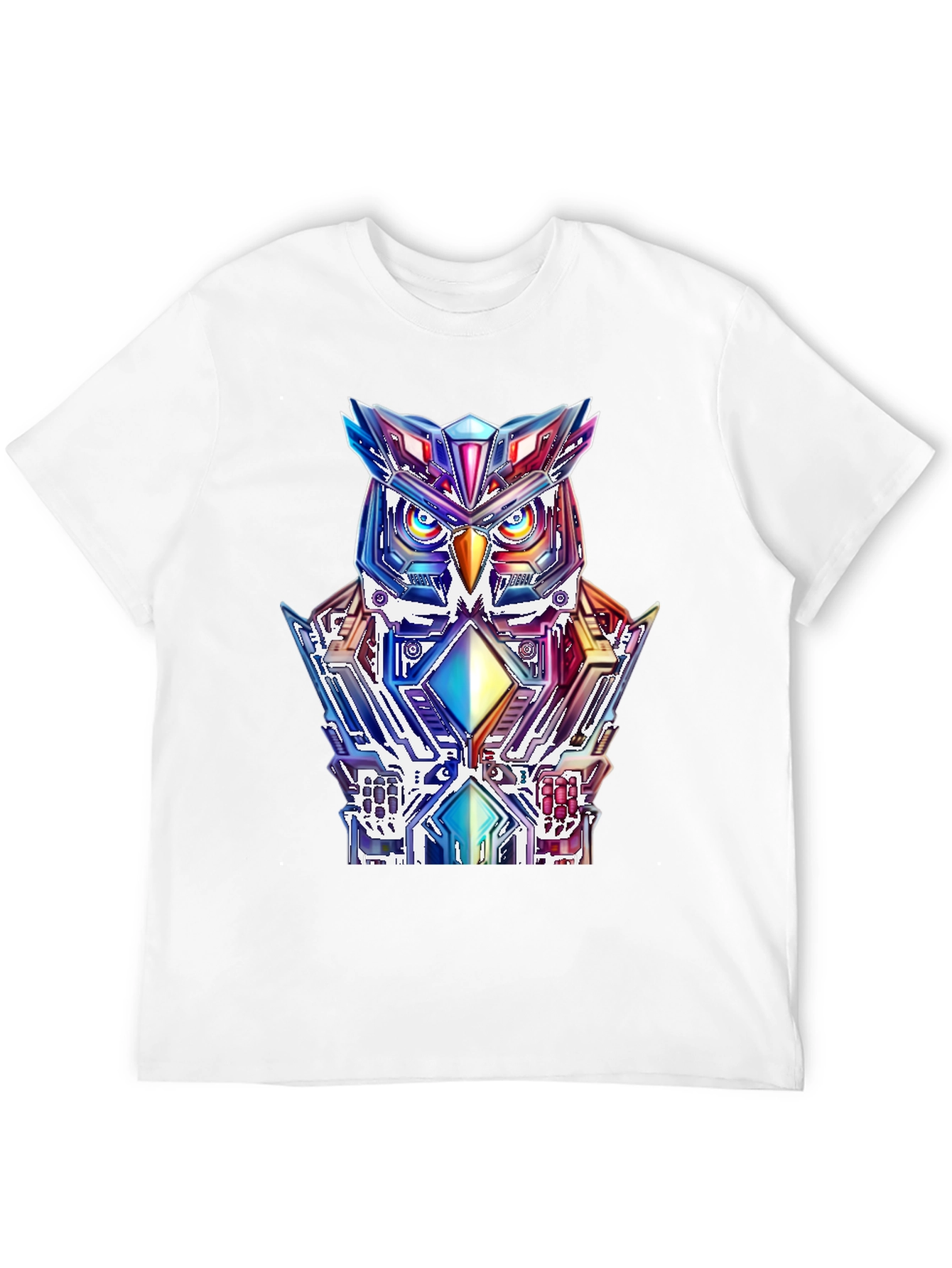 Cyberpunk Owl Graphic Tee - Mens Black T-Shirt