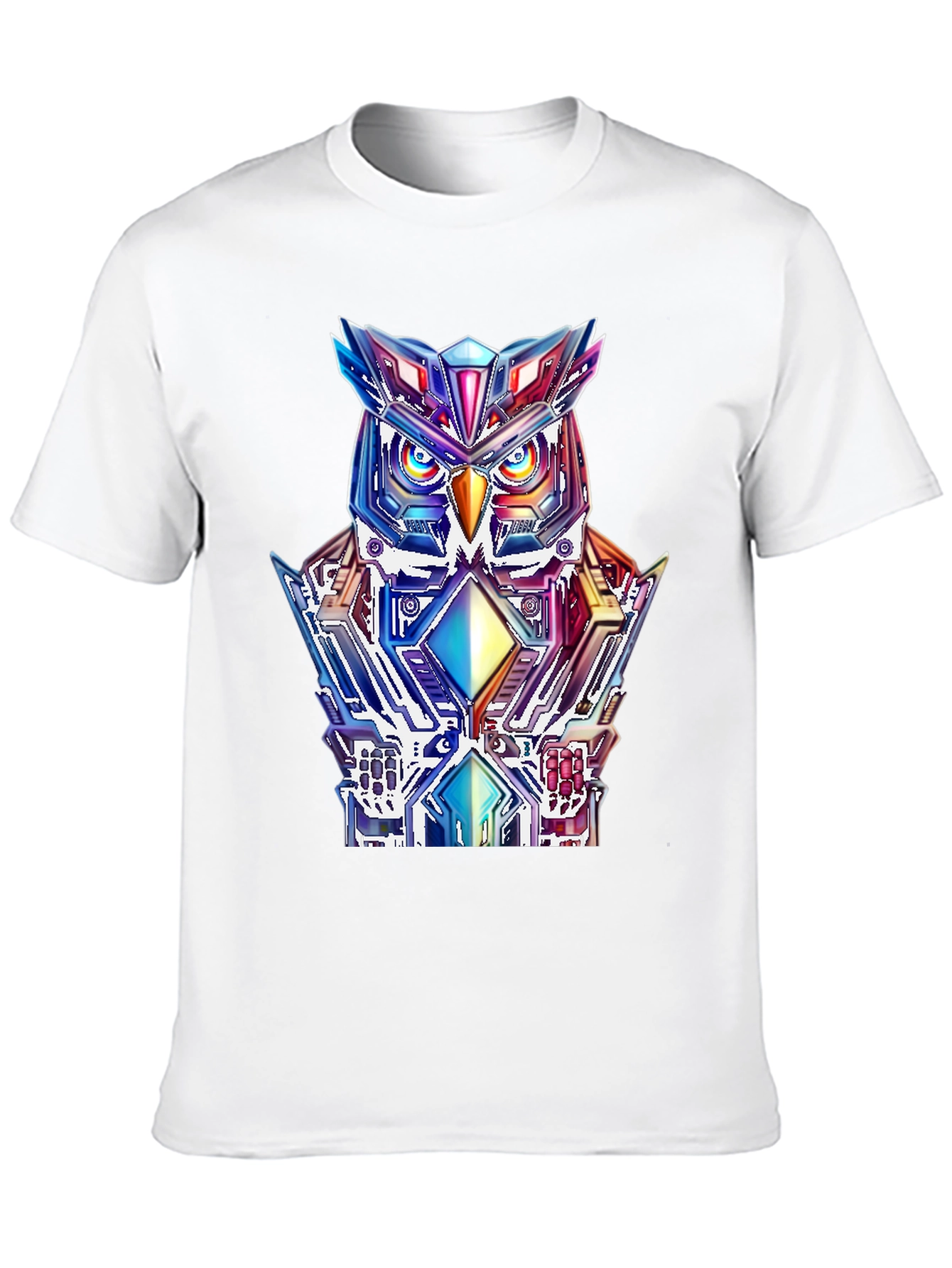 Cyberpunk Owl Graphic Tee - Mens Black T-Shirt