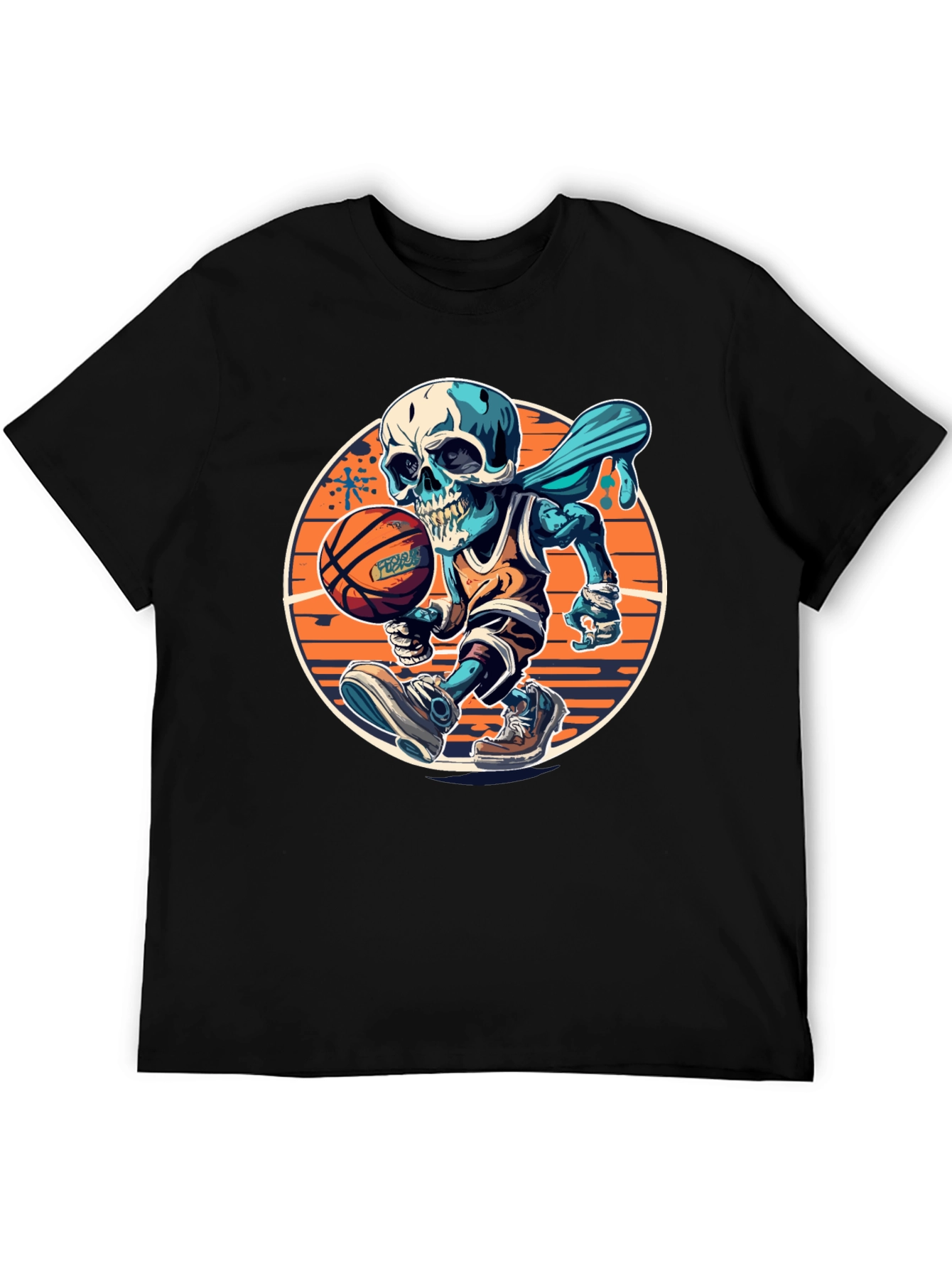 Skeleton Basketball Graphic Tee