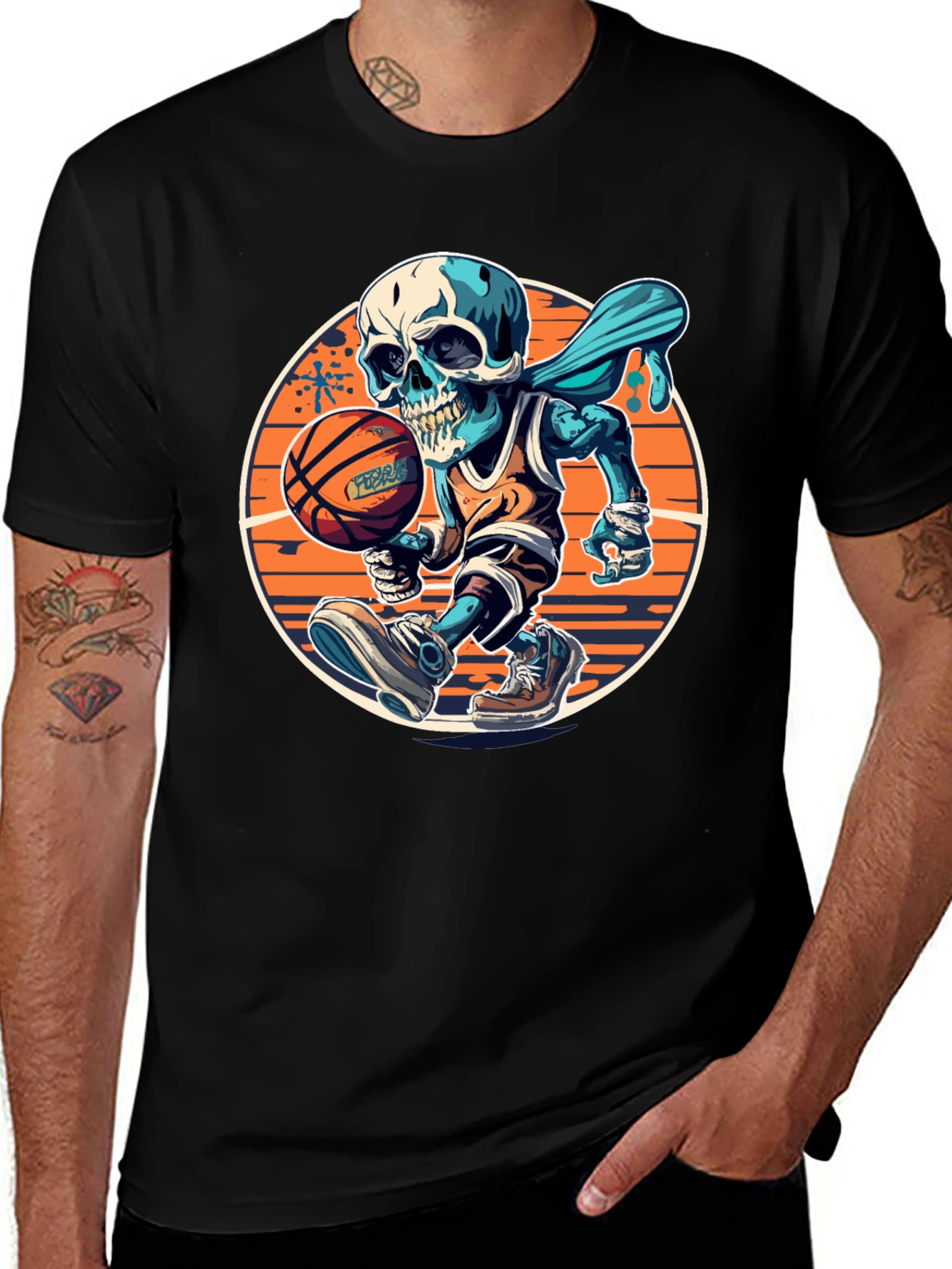 Skeleton Basketball Graphic Tee