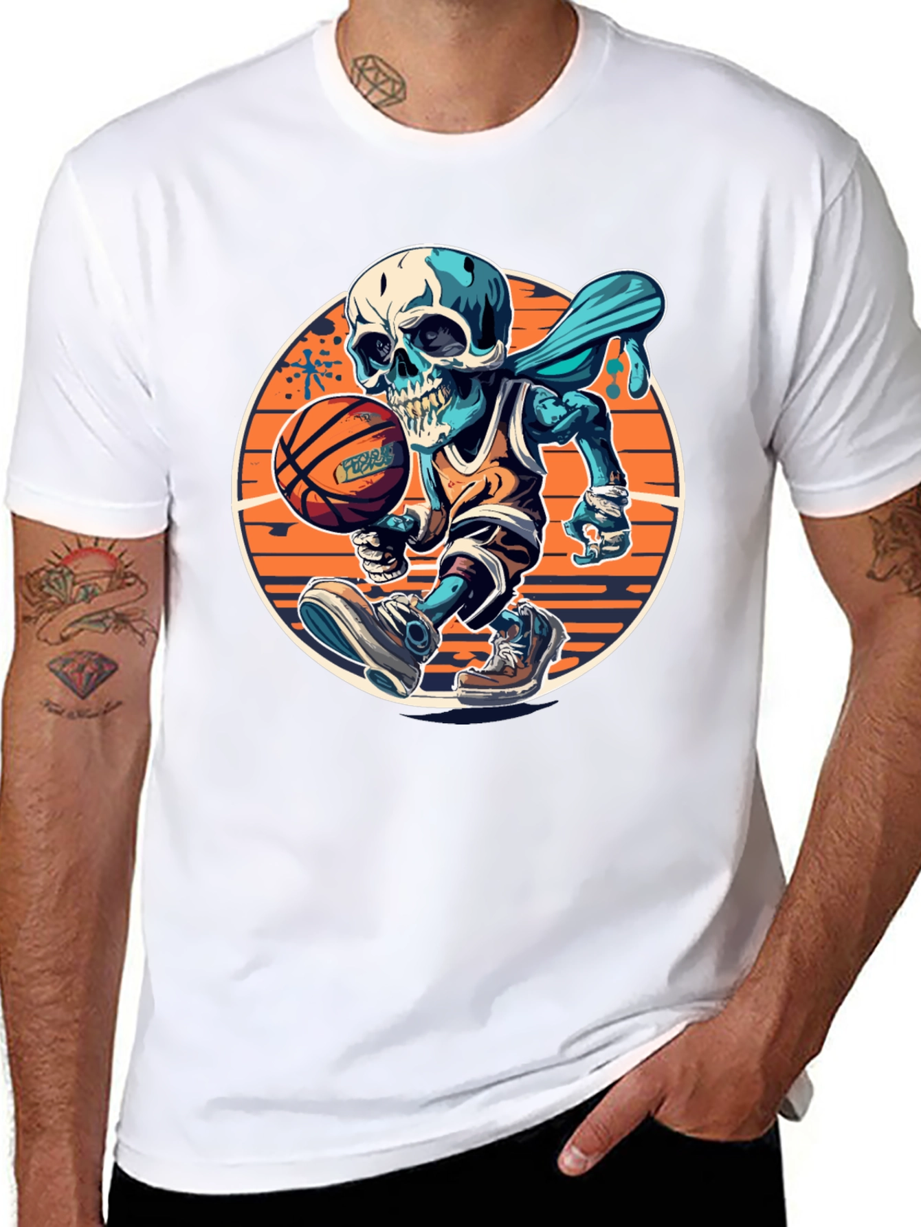 Skeleton Basketball Graphic Tee