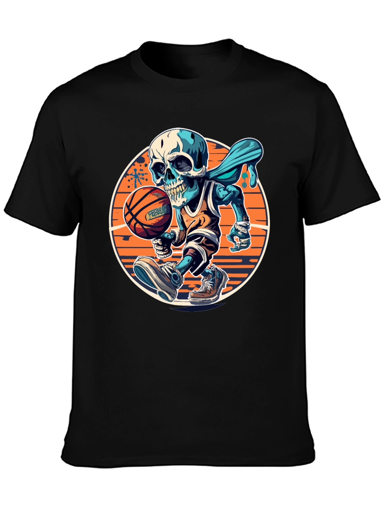 Skeleton Basketball Graphic Tee
