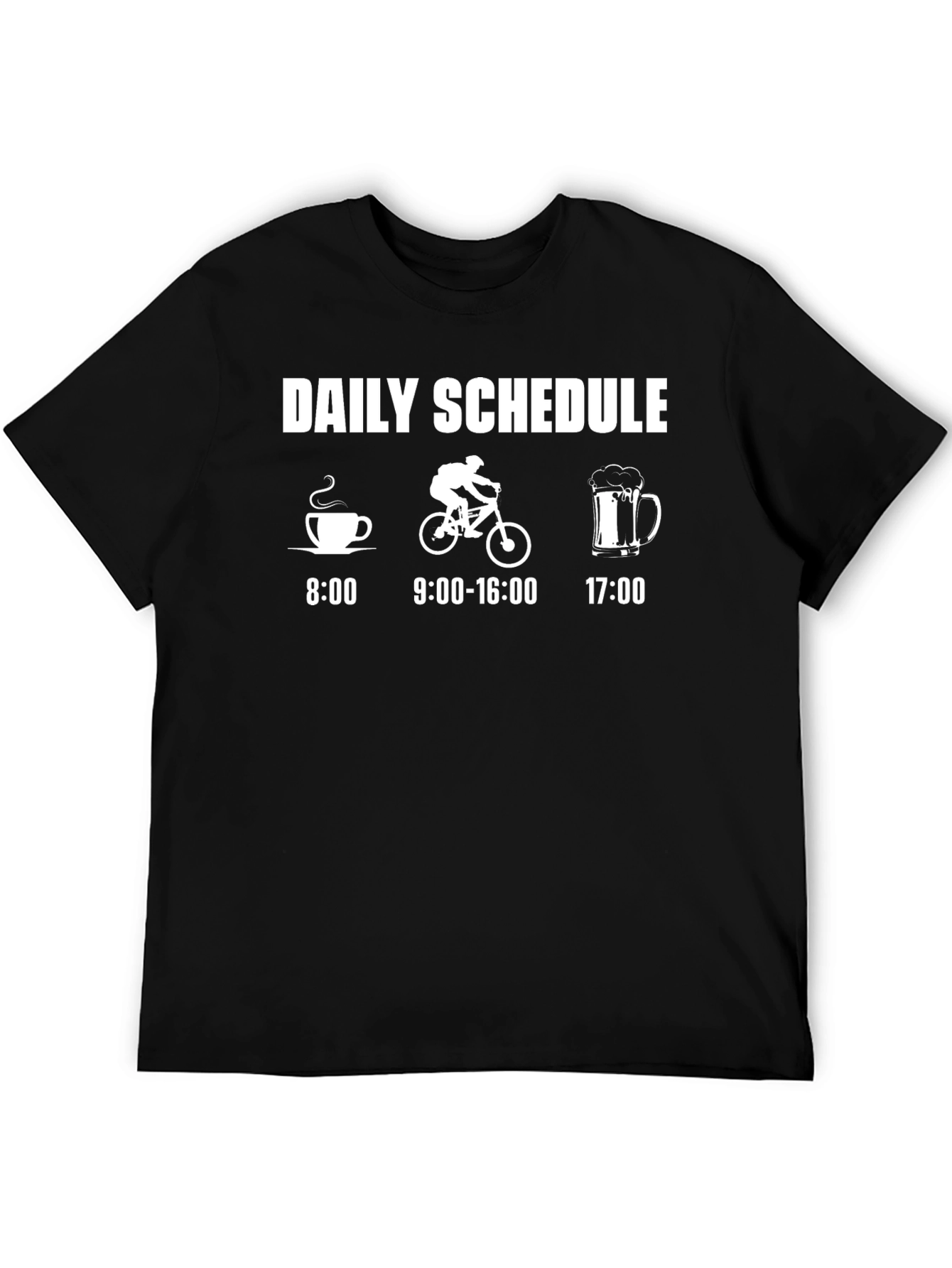 Daily Schedule T-Shirt - Cycling Coffee and Beer
