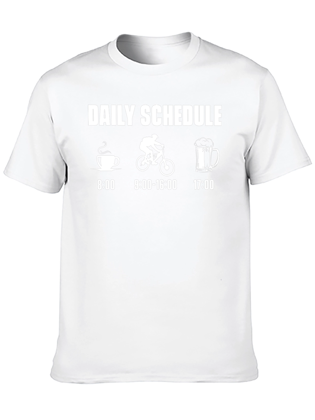 Daily Schedule T-Shirt - Cycling Coffee and Beer