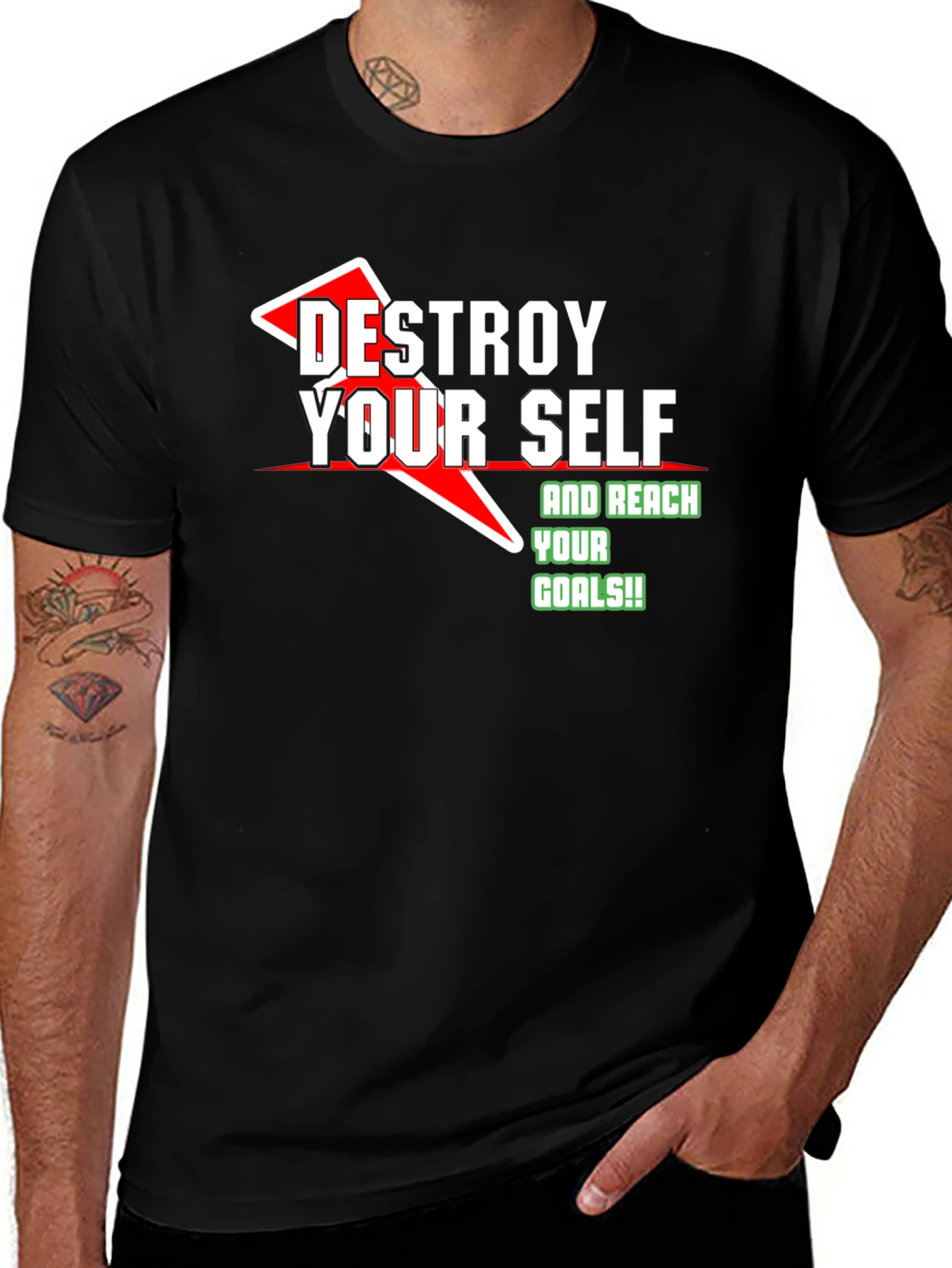 Destroy Yourself & Reach Goals Graphic T-Shirt
