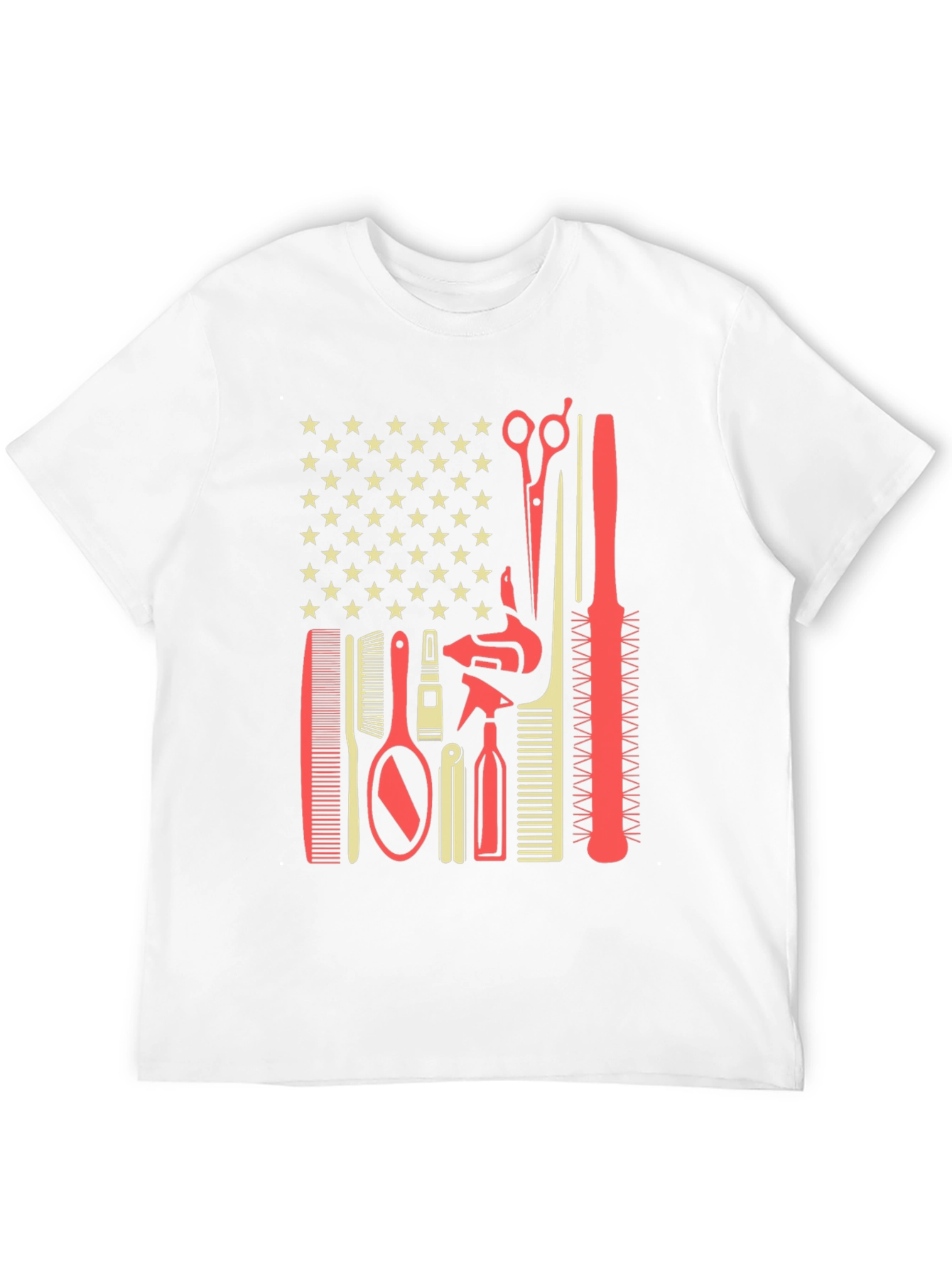 Barber Tools American Flag T-Shirt