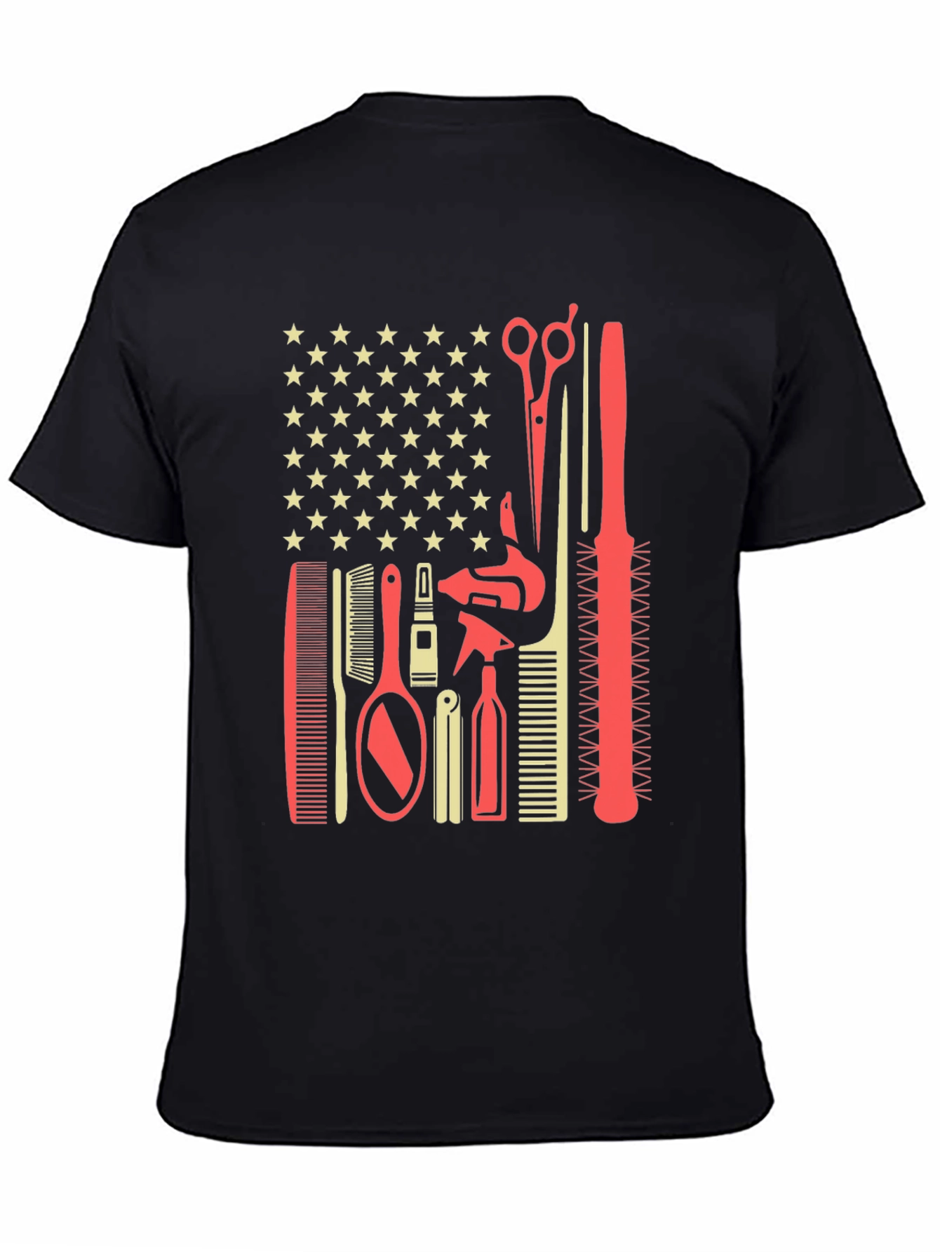 Barber Tools American Flag T-Shirt