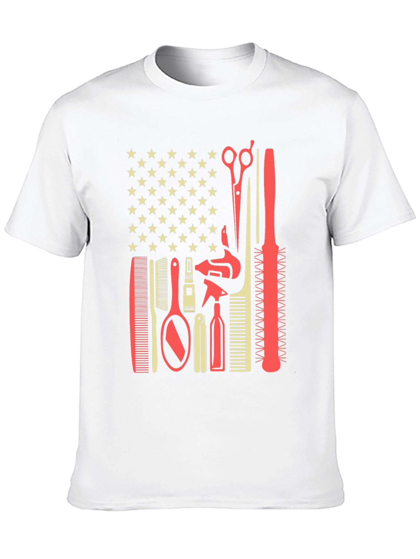 Barber Tools American Flag T-Shirt